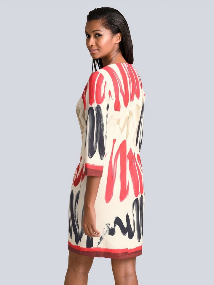 Alba Moda Kleid in grafischem Print in weiß