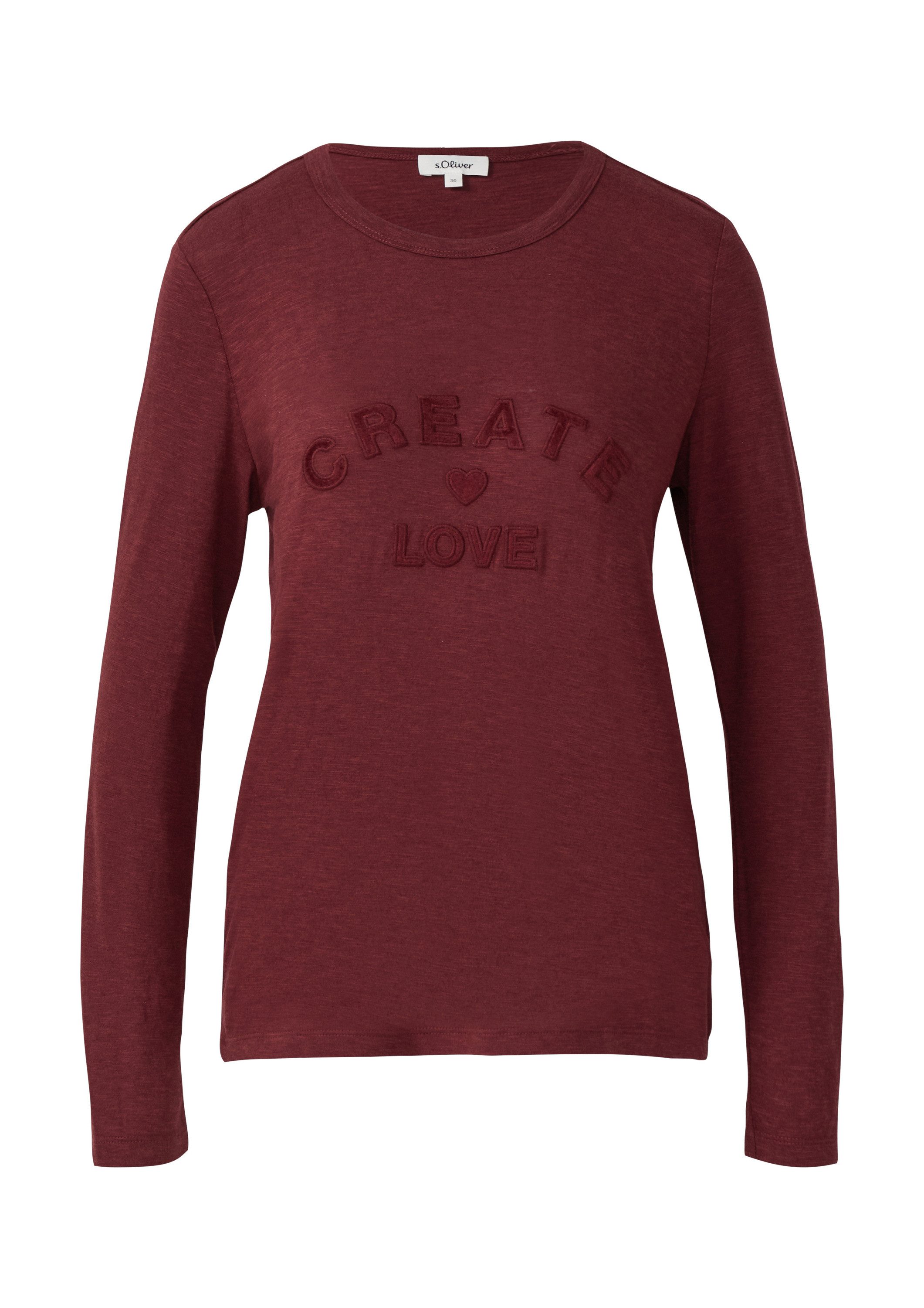 s.Oliver Langarmshirt T-Shirt Longsleeve mit appliziertem Artwork günstig online kaufen