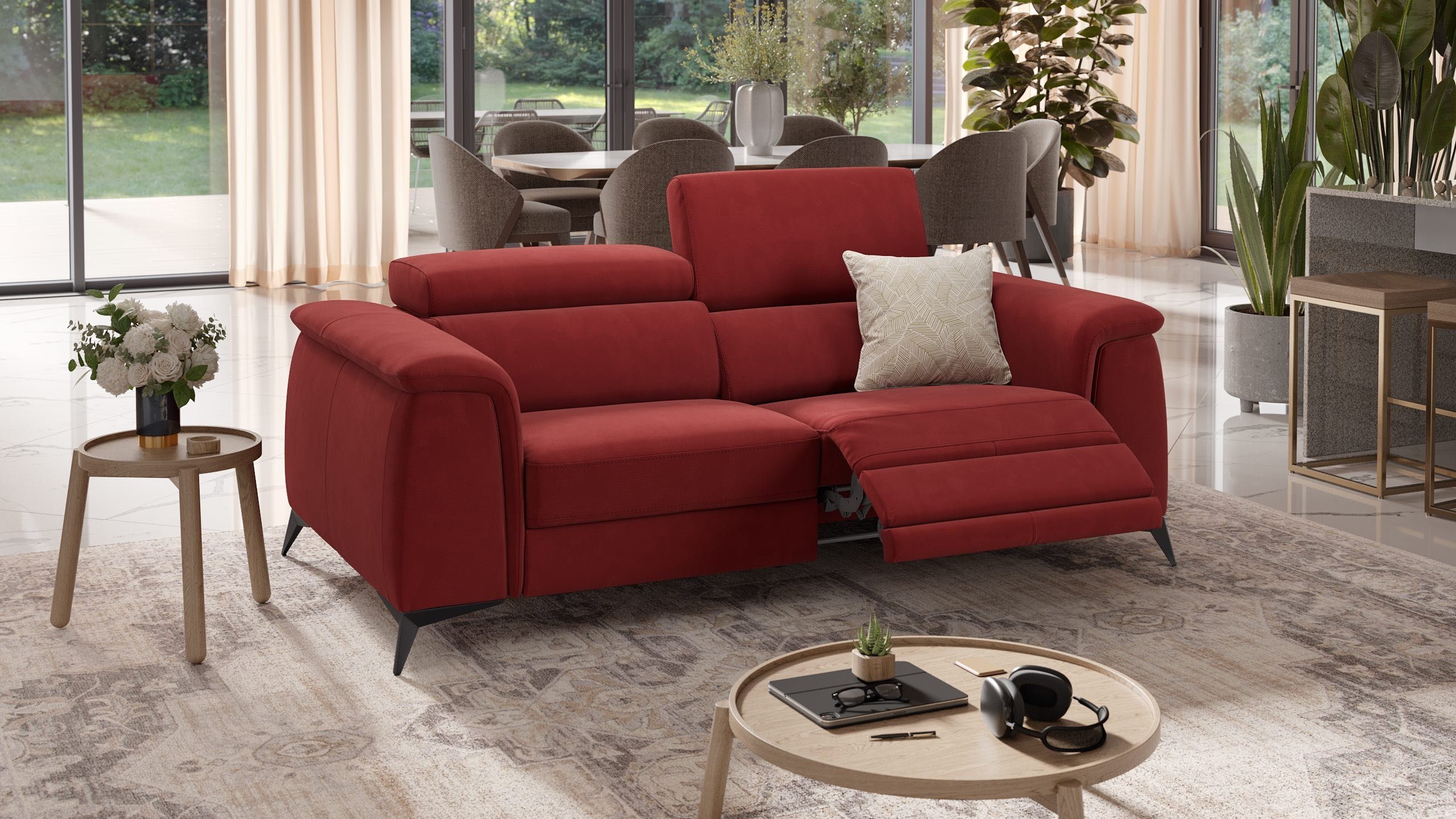 Sofanella 2-Sitzer Stoff LIVORNO, Relaxsofa, Designsofa, Designer Couch, Italienisches Sofa, 2er Sofa