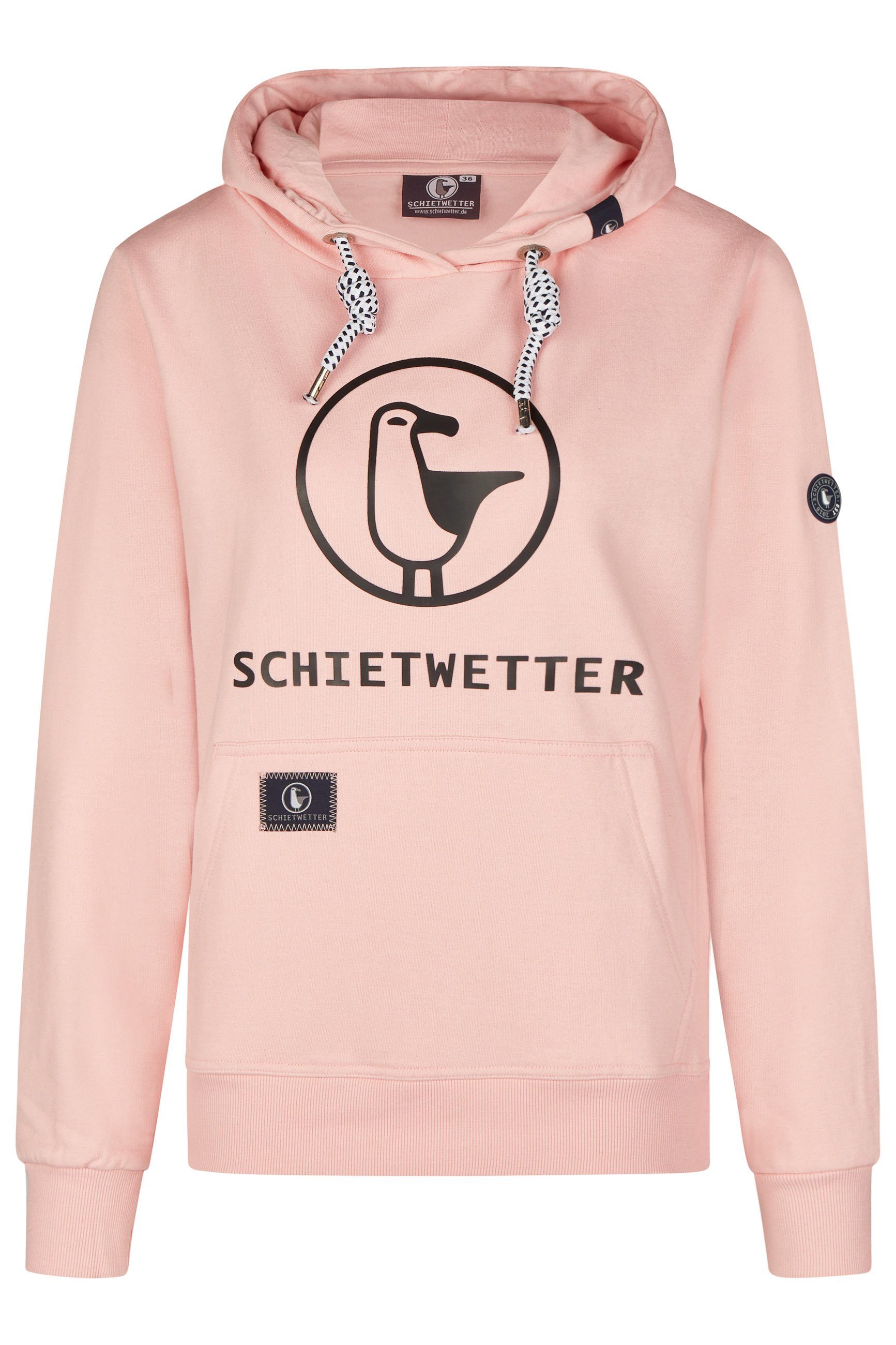 Schietwetter Kapuzenpullover Damen warm, kuschelig und gemütlich beige/black