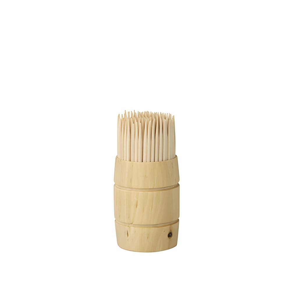 PAPSTAR Zahnstocherspender Zahnstocher, Holz pure rund 6,8 cm im Spender aus Holz 2400 Stk