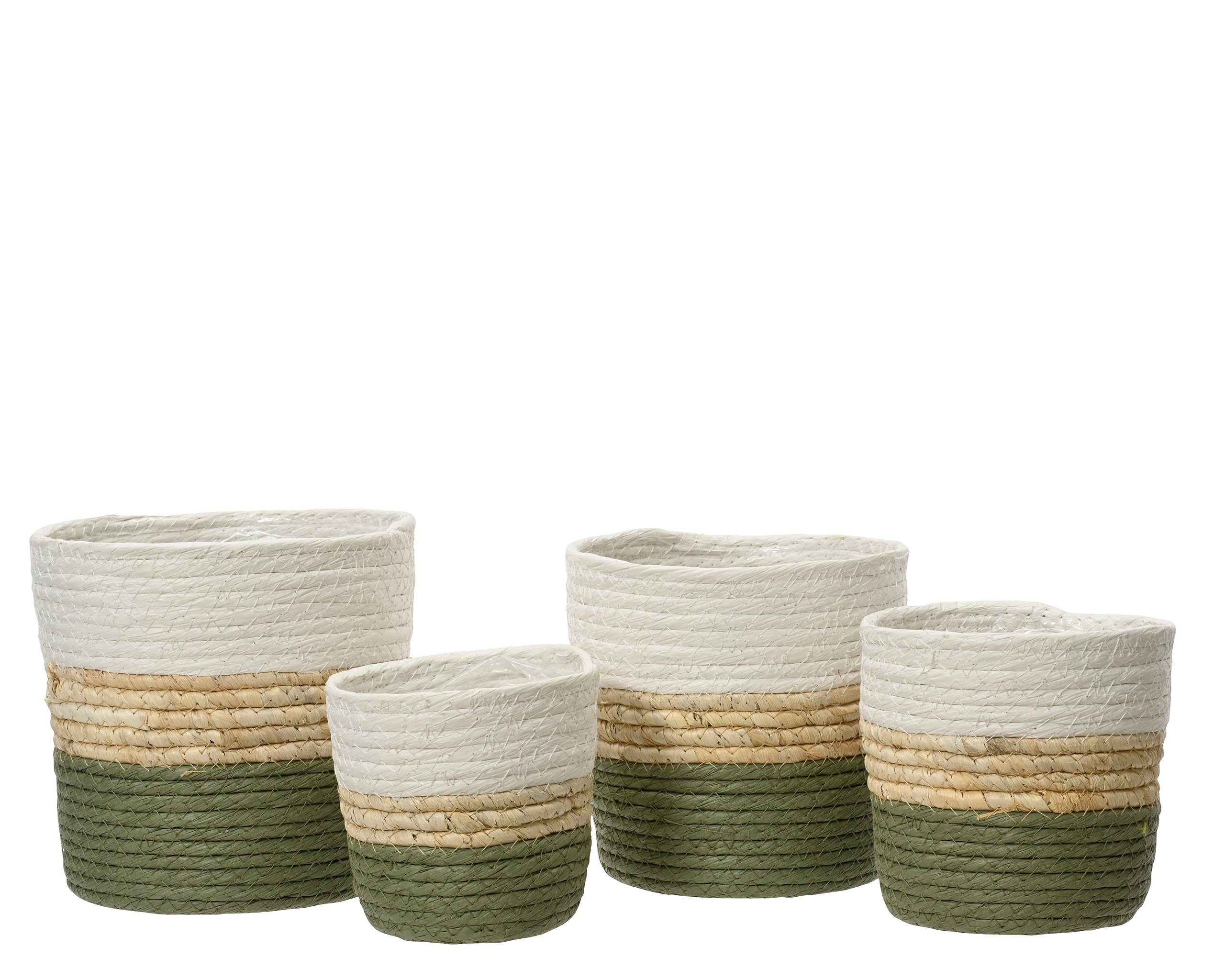 Kaemingk Blumentopf, Blumentopf geflochten 12-18cm Weiß günstig online kaufen