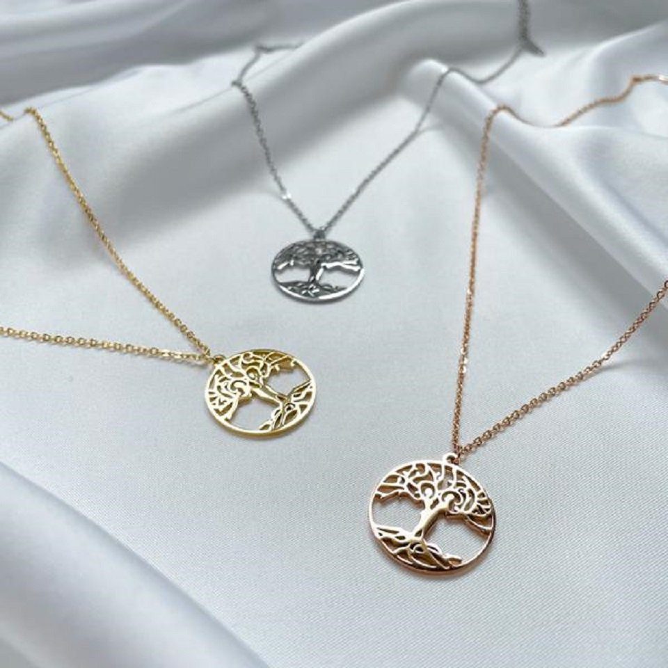 GOLDKLEIN Edelstahlkette Edelstahl Schmuck Lebensbaum Halskette, günstig online kaufen