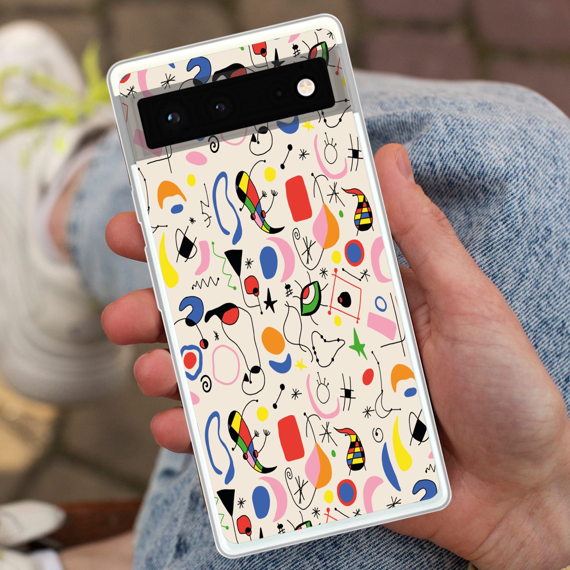 MuchoWow Handyhülle für Google Pixel 6 Muster - Abstrakt - Kunst, Handy Case, Silikon, Bumper Case Dünn