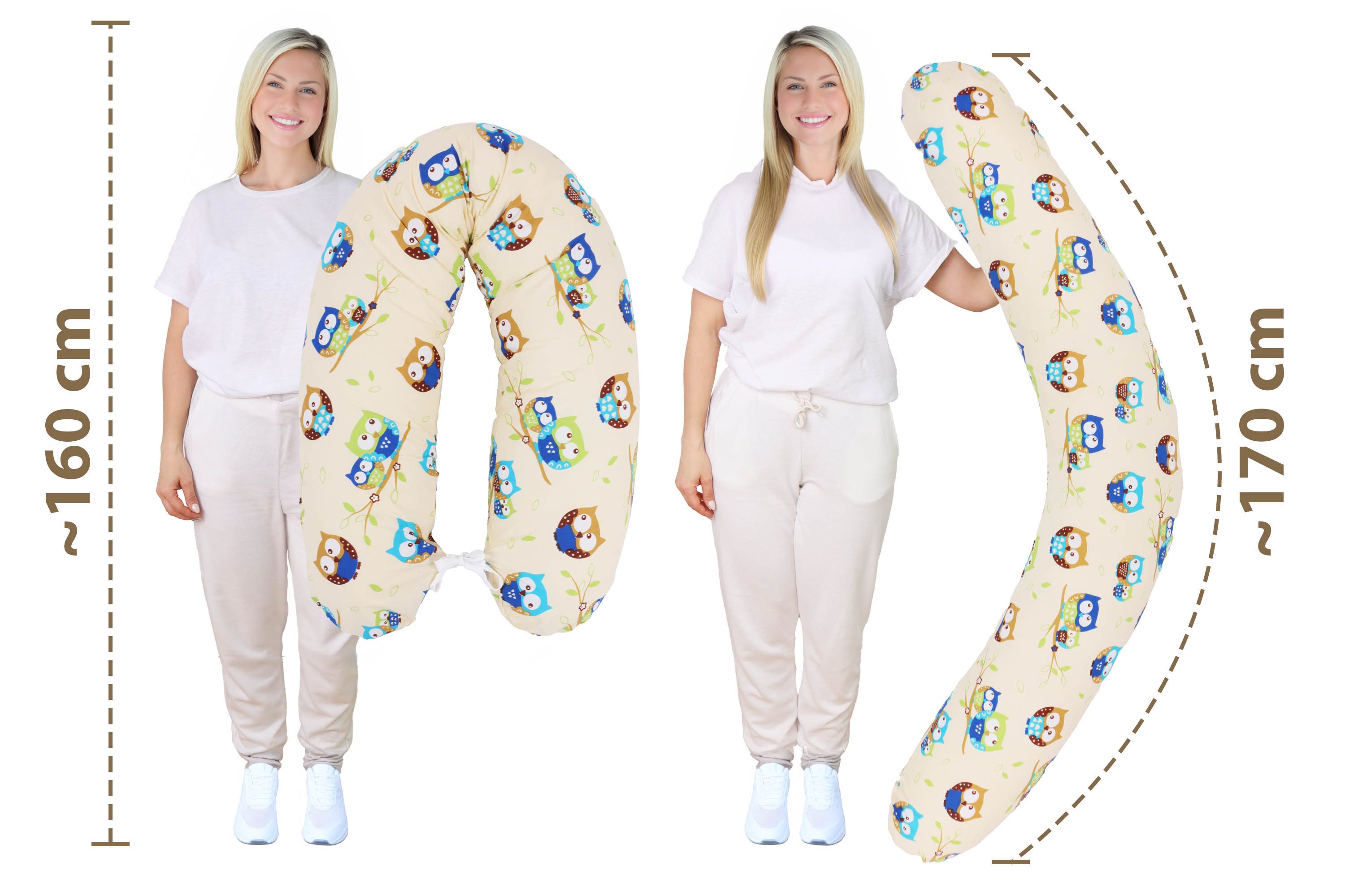 Amilian Stillkissen XXL 170 cm - Schwangerschaftskissen & Seitenschläferkissen mit Bezug, - Lagerungskissen - Nursing Pillow - Pregnancy Pillow, mit Füllung, Schlafkissen für Seitenlage - Körperkissen