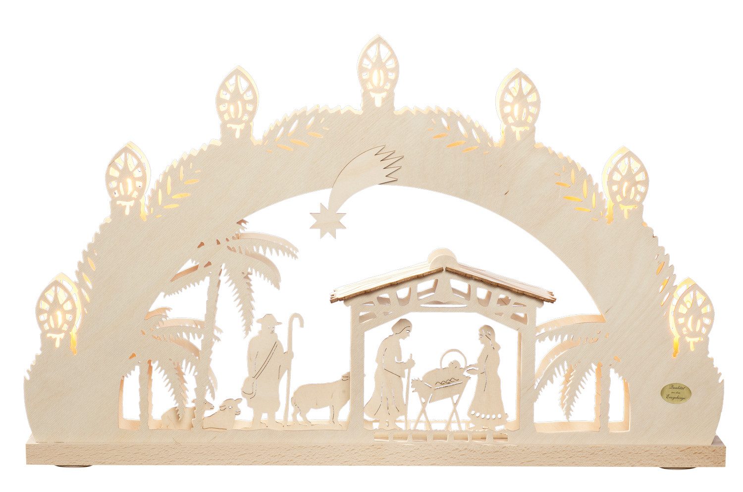 SAICO Original LED Schwibbogen 3D-Lichterbogen, Christi Geburt, Premium LED-Beleuchtung, warmweiß, BxHxT: 52x32x4,5 cm