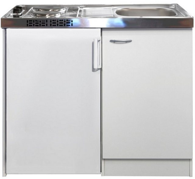 Flex Well Küchenzeile, Gesamtbreite 100 cm, mit DUO Kochfeld und Kühlschrank, links und rechts montierbar  - Onlineshop Otto