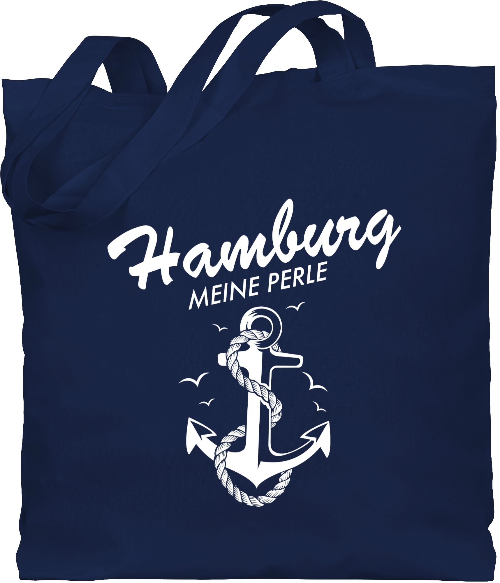 Shirtracer Umhängetasche Hamburg - meine Perle, Stadt und City Outfit 1 Navy Blau