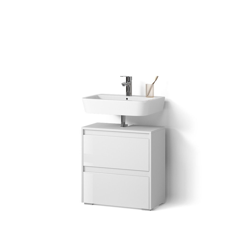 Livinity® Waschbeckenunterschrank Savuto, Weiß/Weiß, 60.2 x günstig online kaufen