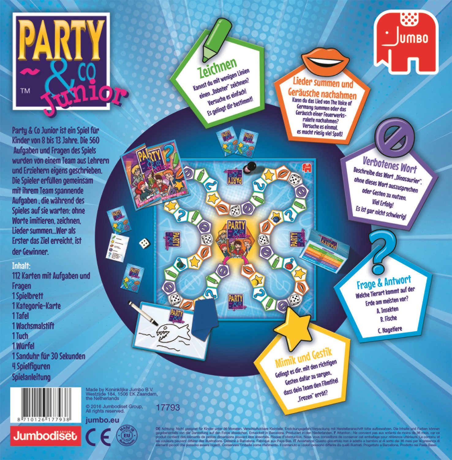 Jumbo Spiele Spiel Jumbo Spiele 17793 Party & Co Junior, Kinderspiel, JUMBO 17793 Party & Co Junior, Kinderspiel, Made in Europe