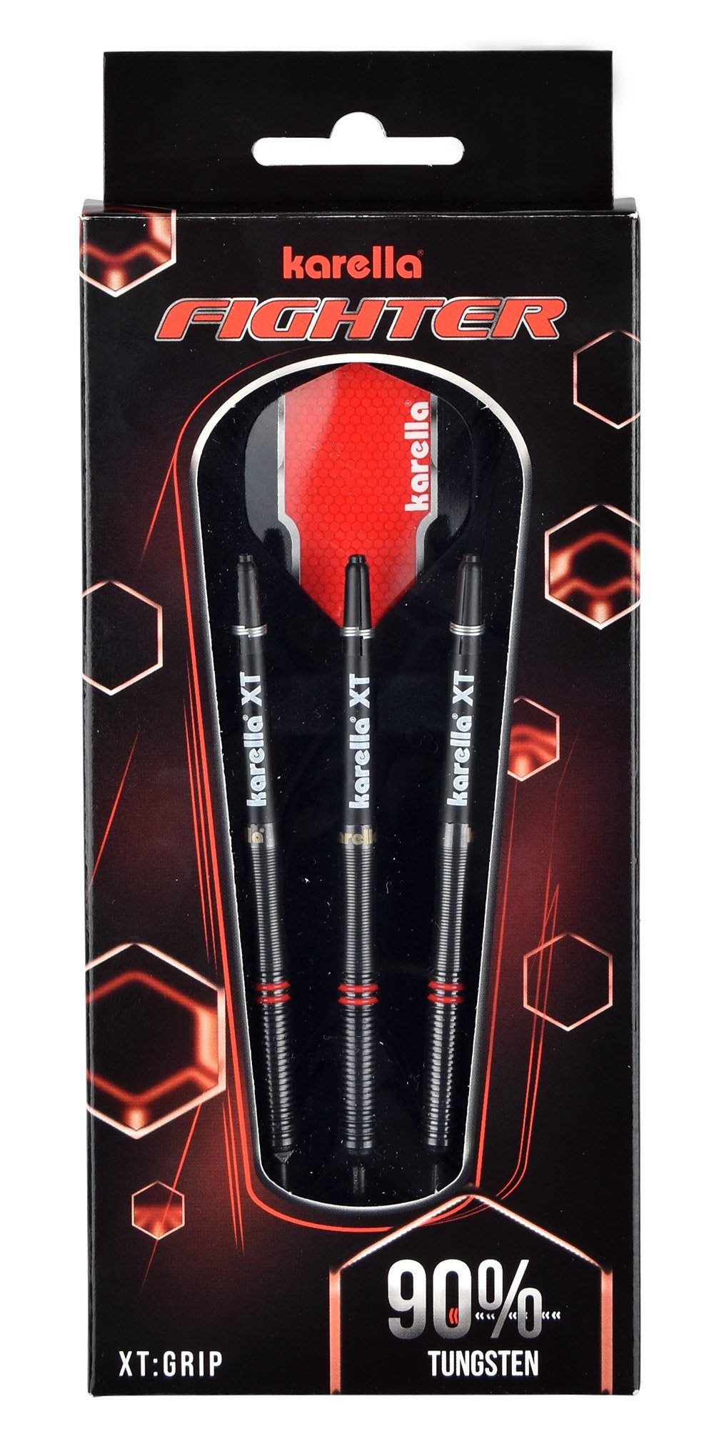 Karella Dartpfeil Softdart Karella Fighter, schwarz, 90% Tungsten, 20g oder 22g