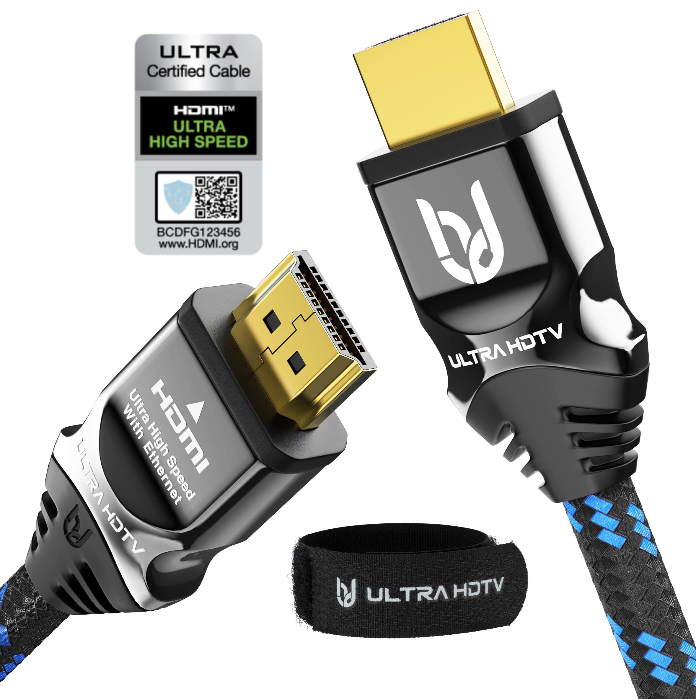UltraHDTV Ultra High Speed HDMI 2.1 Kabel, 48 Gbps für 8K@60Hz & 4K@120Hz HDMI-Kabel, (200 cm), Premium Zertifikat - DTS: X, HDCP 2.2&2.3, HDR10+, eARC