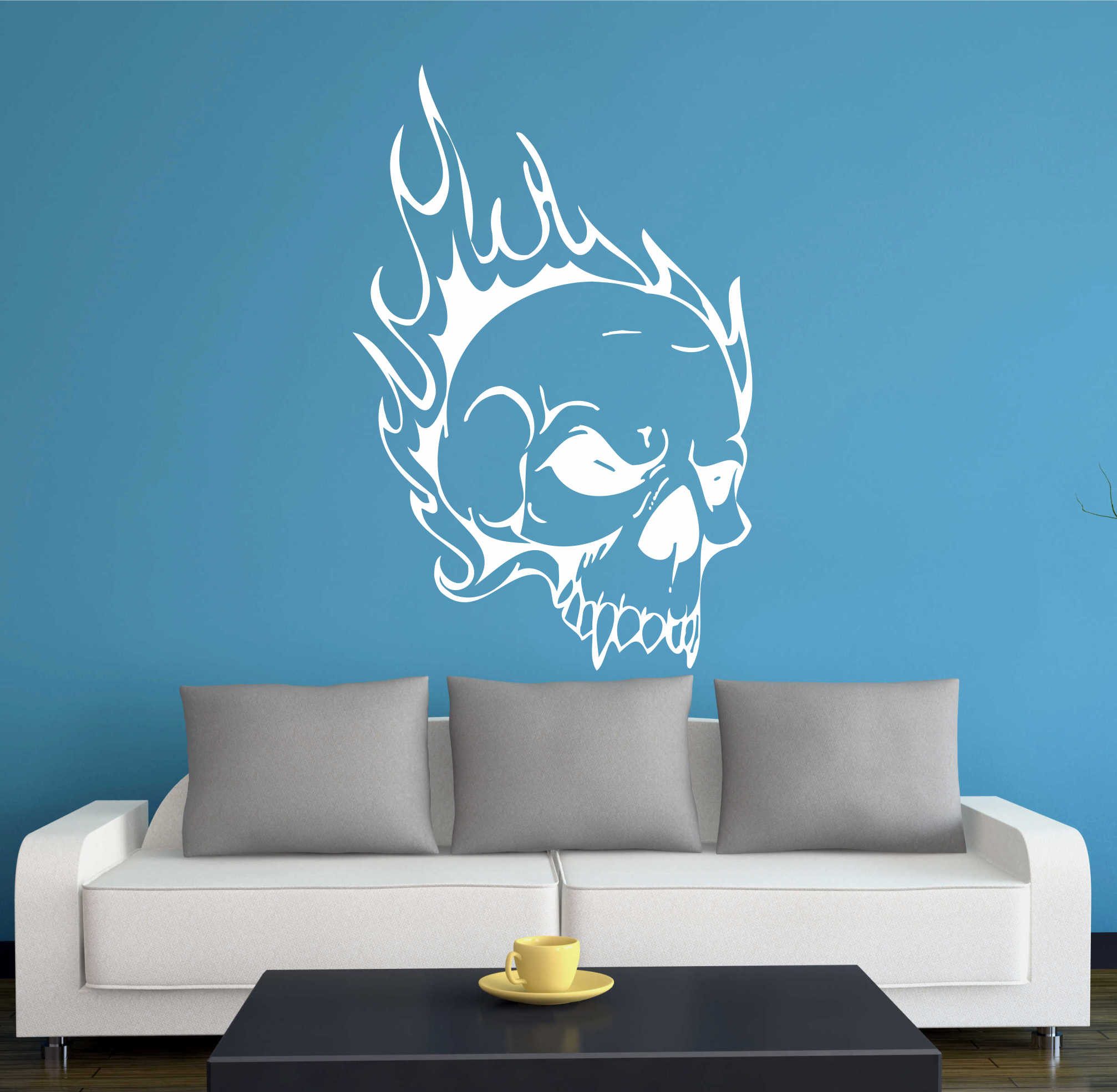 INDIGOS UG Wandtattoo Wandtattoo - Wandaufkleber - w355 Totenkopf Skull Schädel Bone
