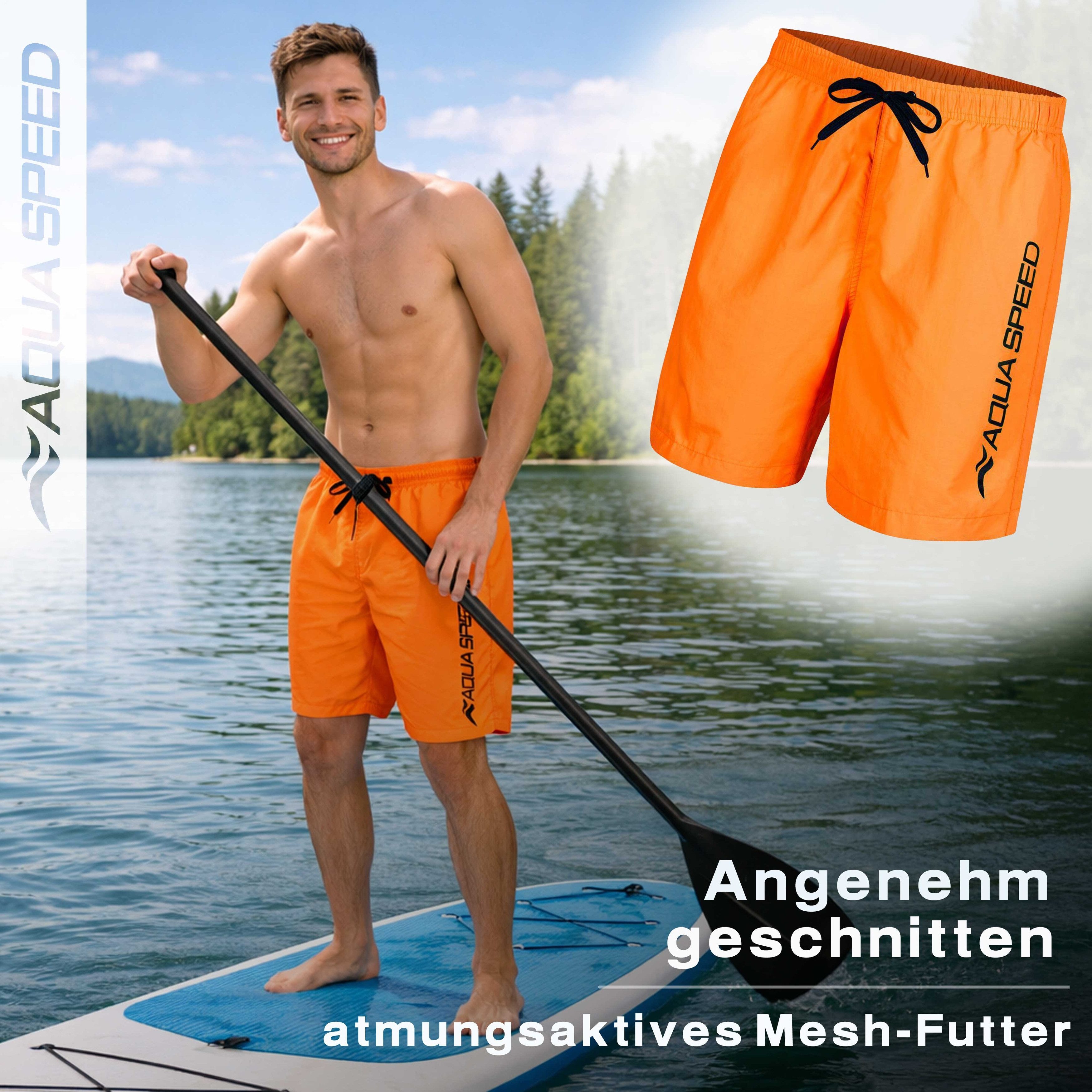 Aqua Speed Boardshorts (OWEN Schwimmhose Strandhose Badehose Badeshorts Mann) Angenehmes Hautgefühl auch bei längerer Nutzung im Sommer