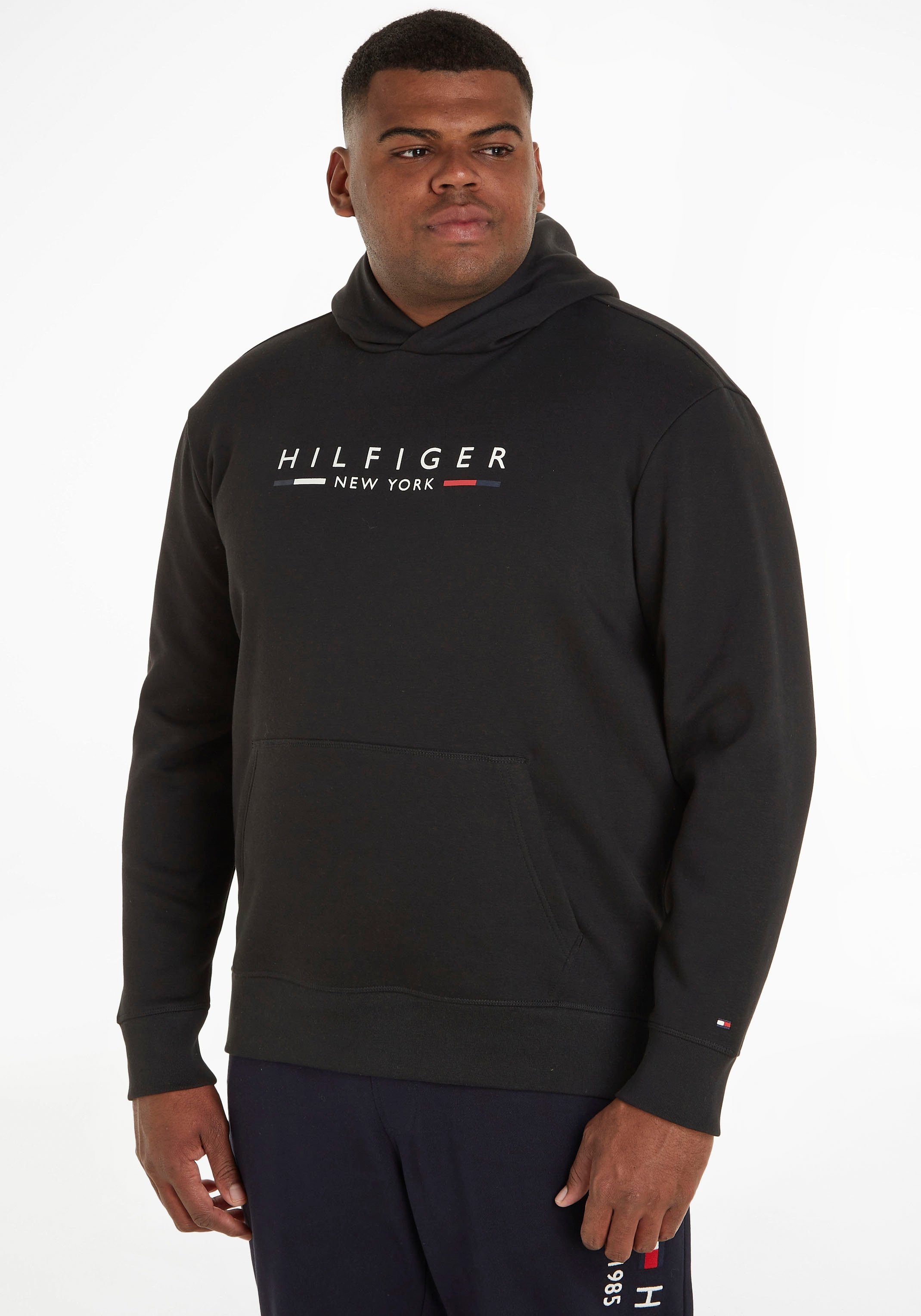 Tommy Hilfiger Big & Tall Kapuzensweatshirt mit breiten Bundabschlüssen schwarz