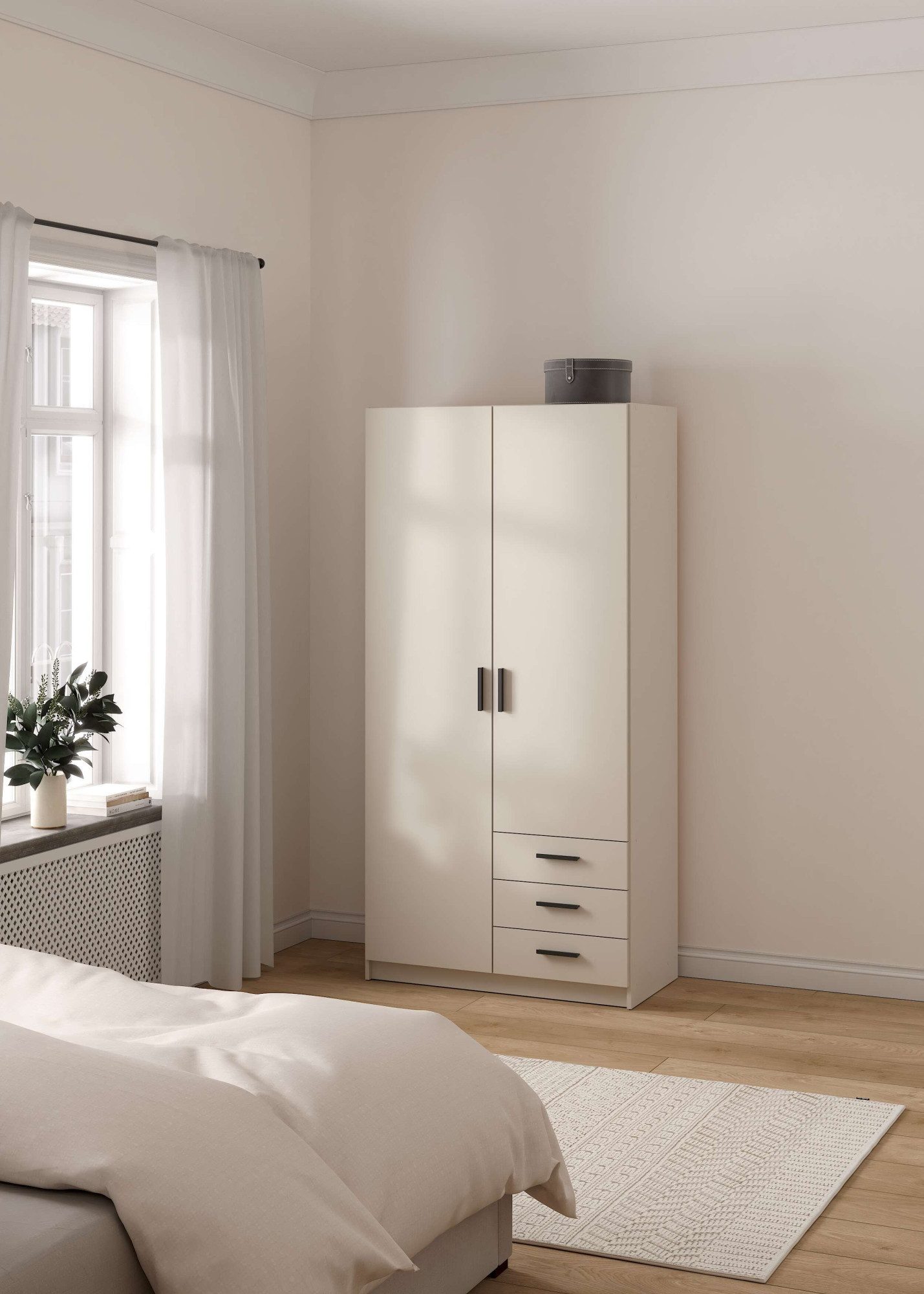 Kleiderschrank Sprint, viel Stauraum, robuste Qualität, 3 Breiten 98, 147, 195 cm