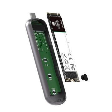 BLiTZWOLF Festplatten-Gehäuse Externes Speichergehäuse SATA M.2 SSD BW-SSDE3 M-key, 5Gbps, USB 3.1