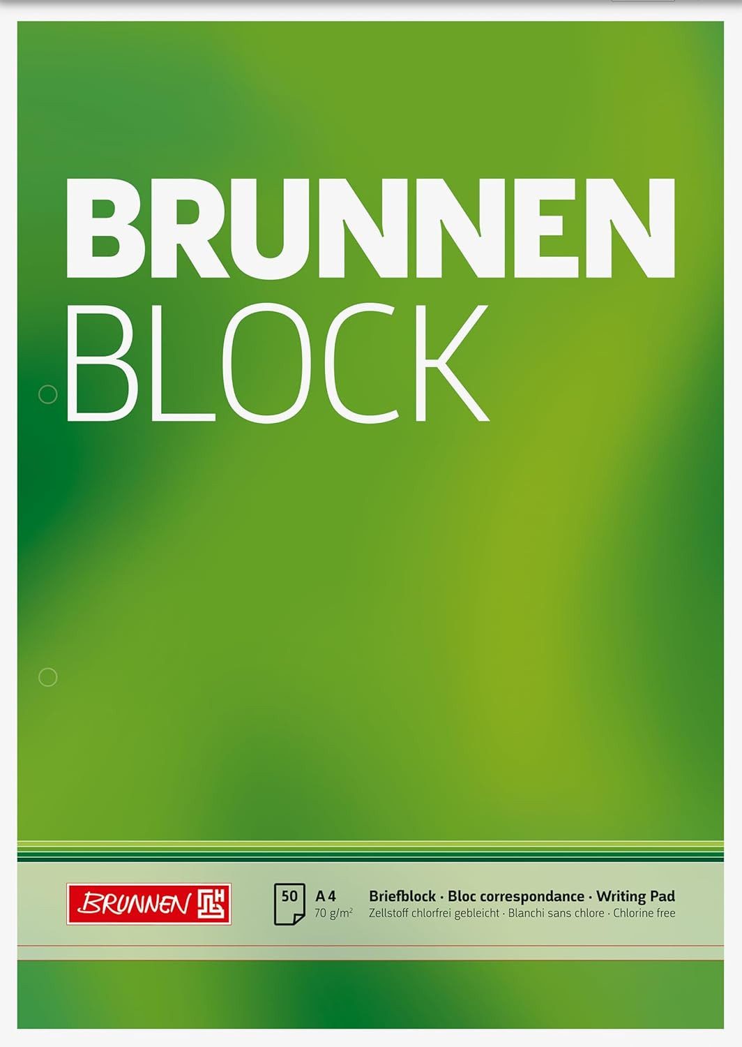 BRUNNEN Schulheft Premium Schreibblock DIN A4 - 50 Blatt hochwertiges Papier für Schule
