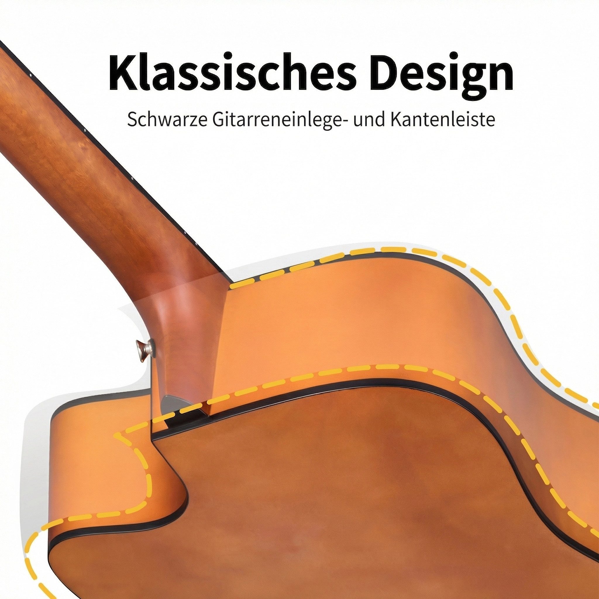 Donner Akustikgitarre 41 Zoll Akustikgitarren-Set mit Cutaway Paket mit Online-Unterricht, mit Gigbag, Gurt, Stimmgerät, Schlagbrett, für Anfänger in voller Grö – Bild 4 von 5