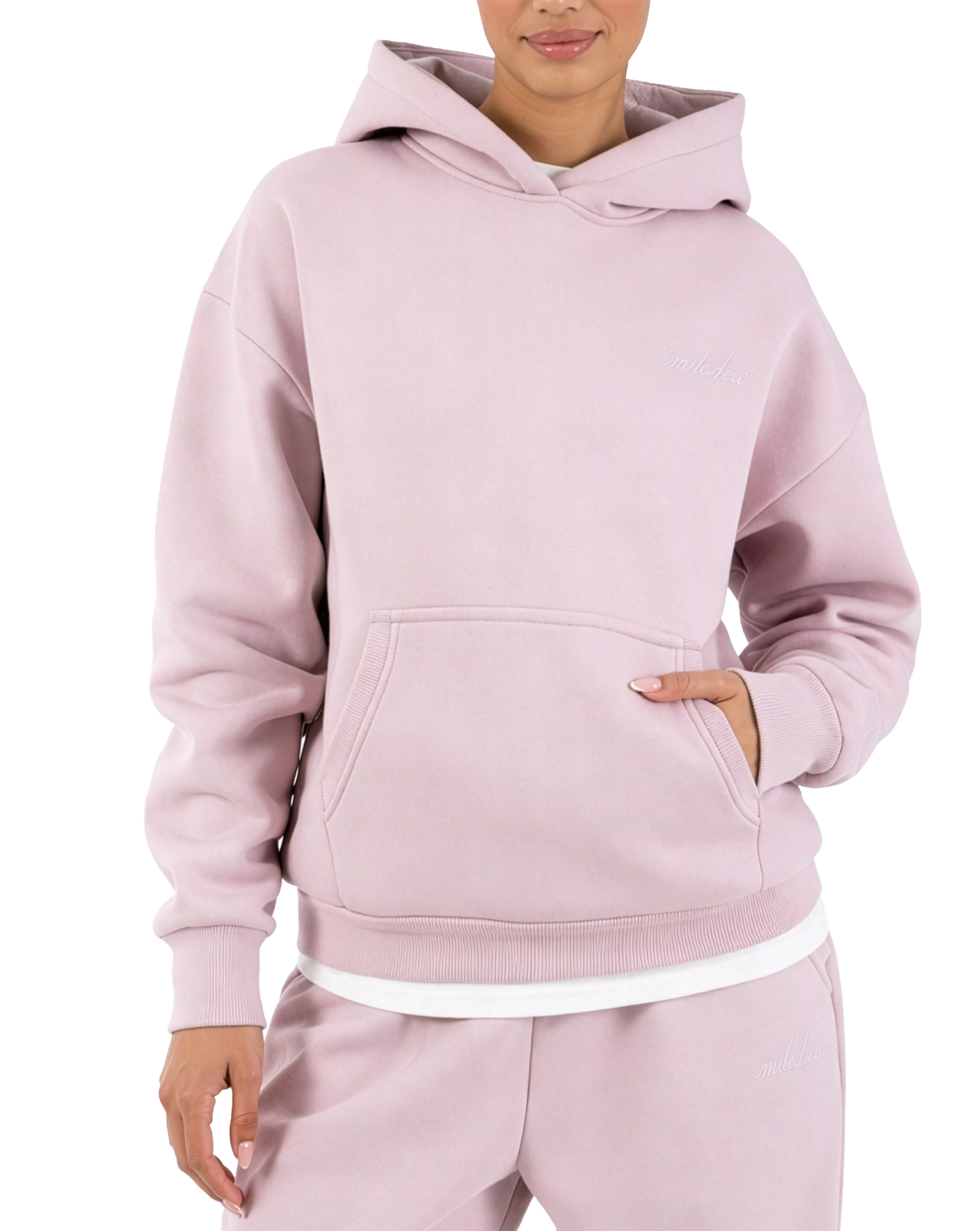 Smilodox Thalea Kapuzenpullover Damen Oversize Fit mit Kängurutasche Relaxed Fit, Weiches Sweat Material, Logo-Stitching, Gym & Freizeit