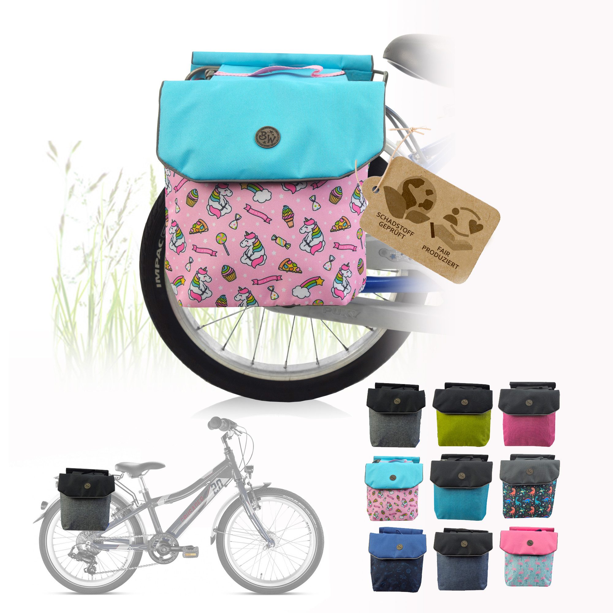 BambiniWelt by Rafael K. Fahrrad-Gepäckträger Gepäckträgertasche Fahrradtasche für Kinder z.B. für Puky Räder (M2)