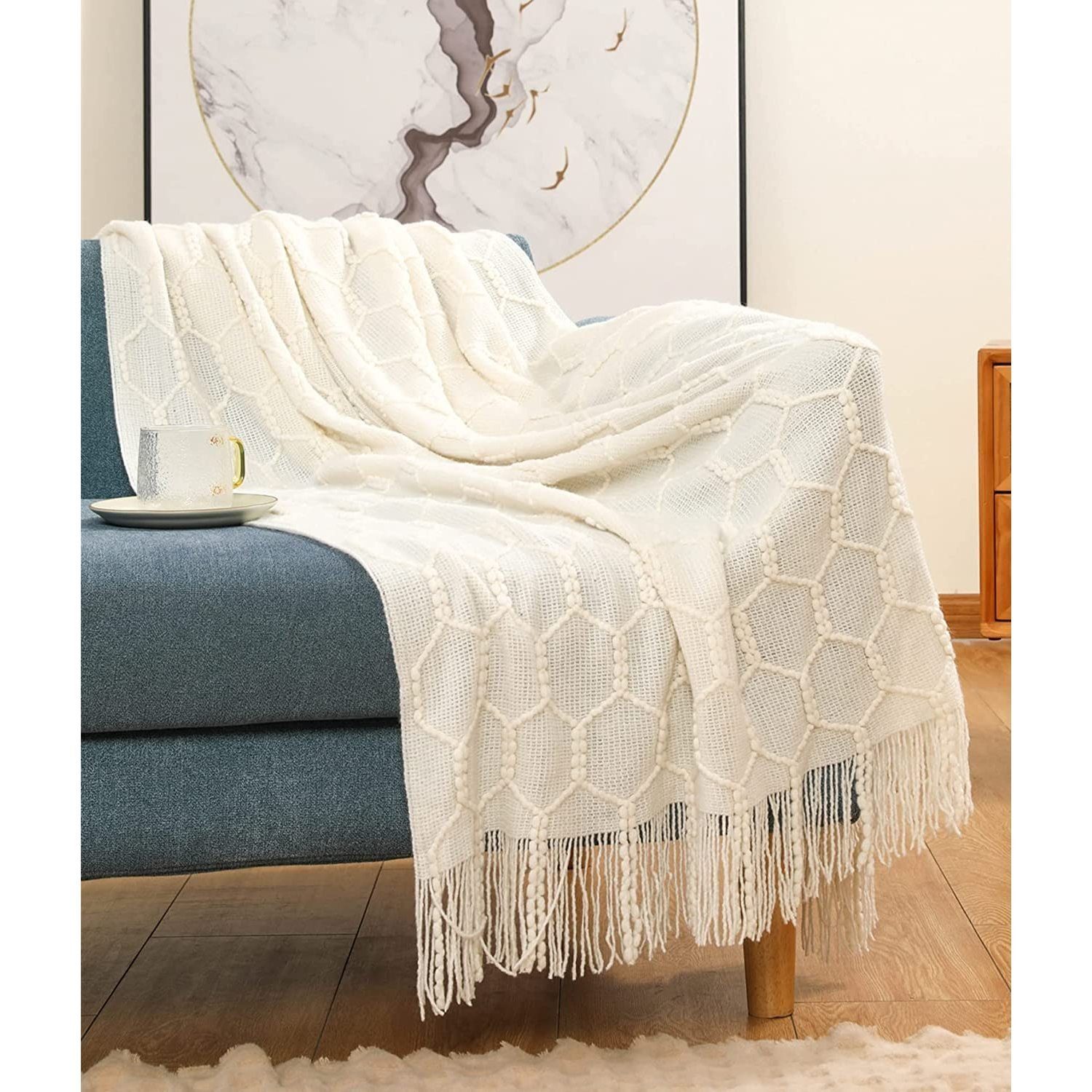 Quaste x Boho Couchdecke,Beige,130 230 cm, Wohndecke Wohndecke mit Decke Jormftte