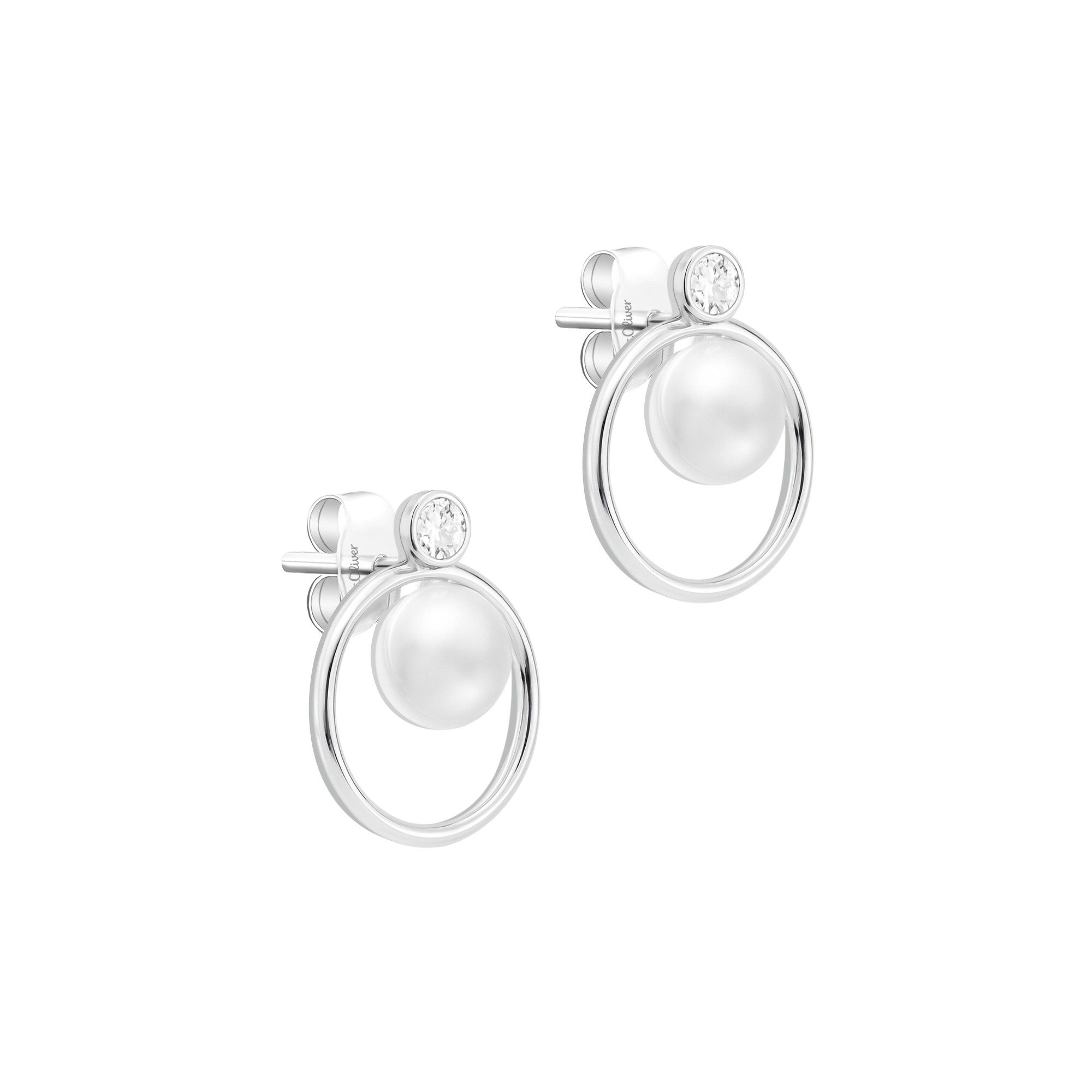 s.Oliver Paar Ohrstecker Classic Pearl 925er Sterlingsilber