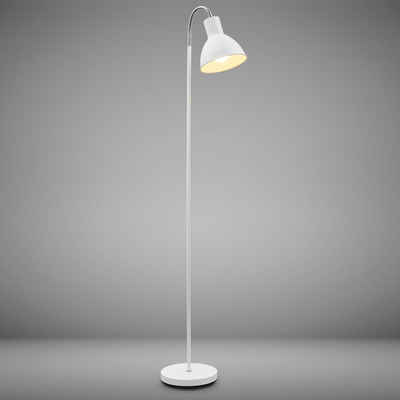 B.K.Licht LED Stehlampe, ohne Leuchtmittel, Warmweiß, Stehleuchte Industrial Design Stand-Leuchte schwenkbar Metall E27 weiß
