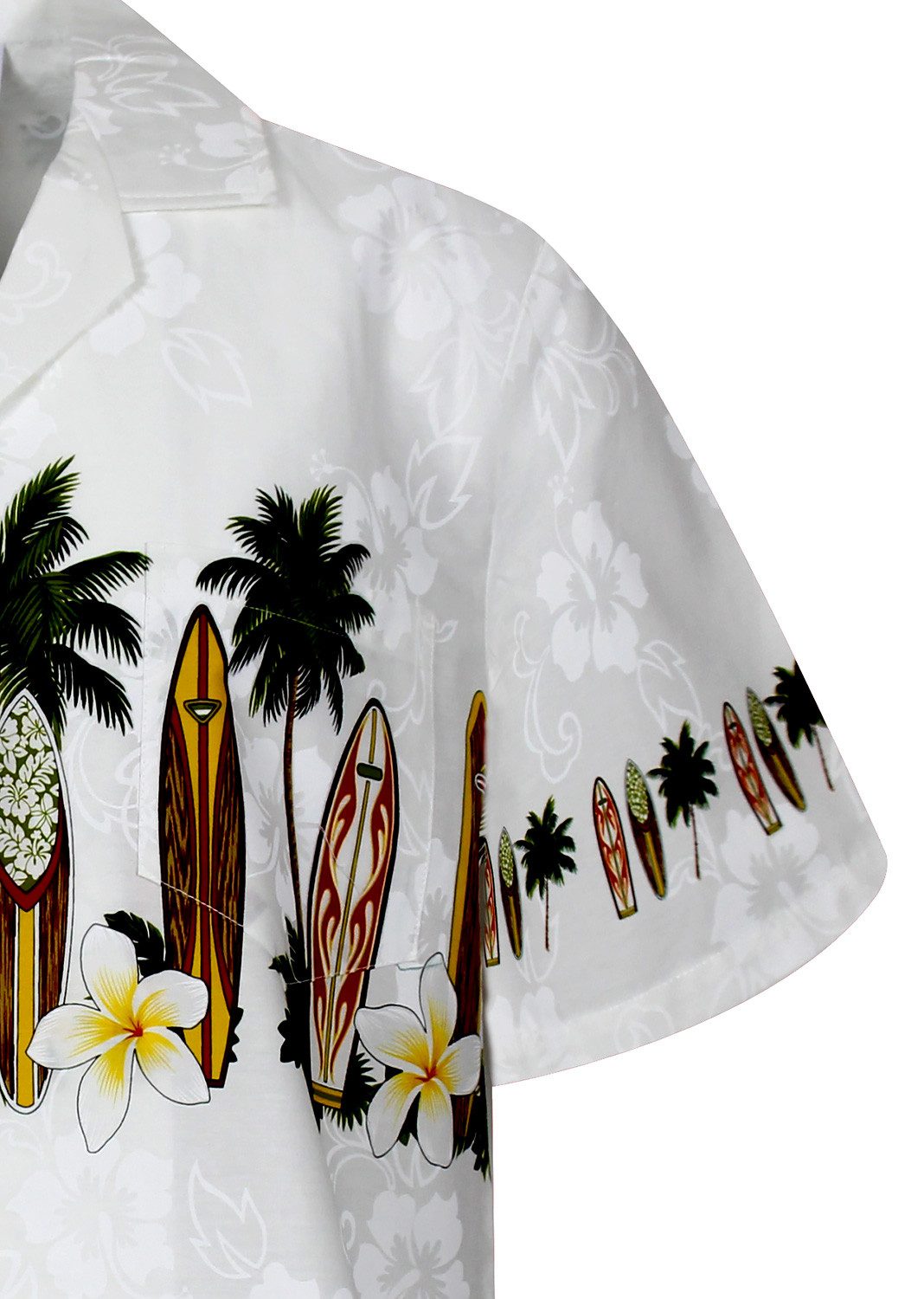 Pacific Legend Hawaiihemd "Surfbretter Brustdruck" Herren Baumwolle Kokosknöpfe Original Hawaii