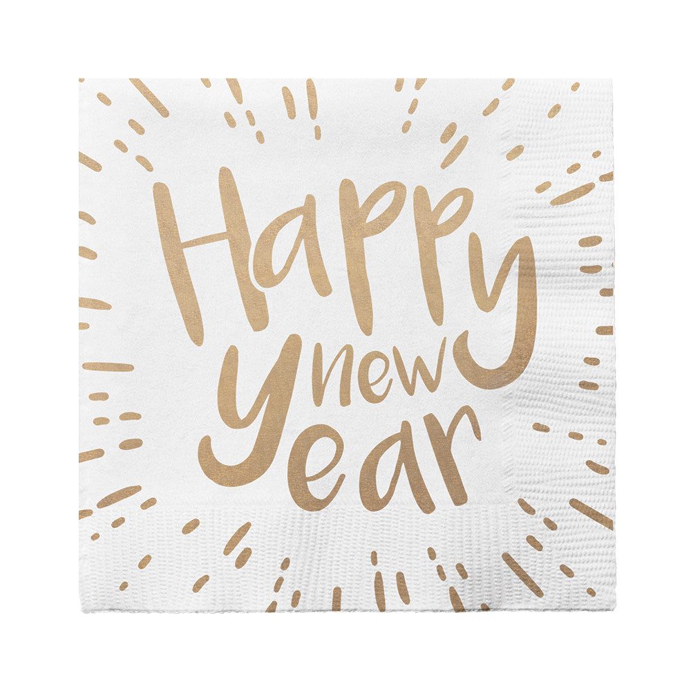 Amscan Hängedekoration Silvester Papier Servietten 'Happy New Year', 20