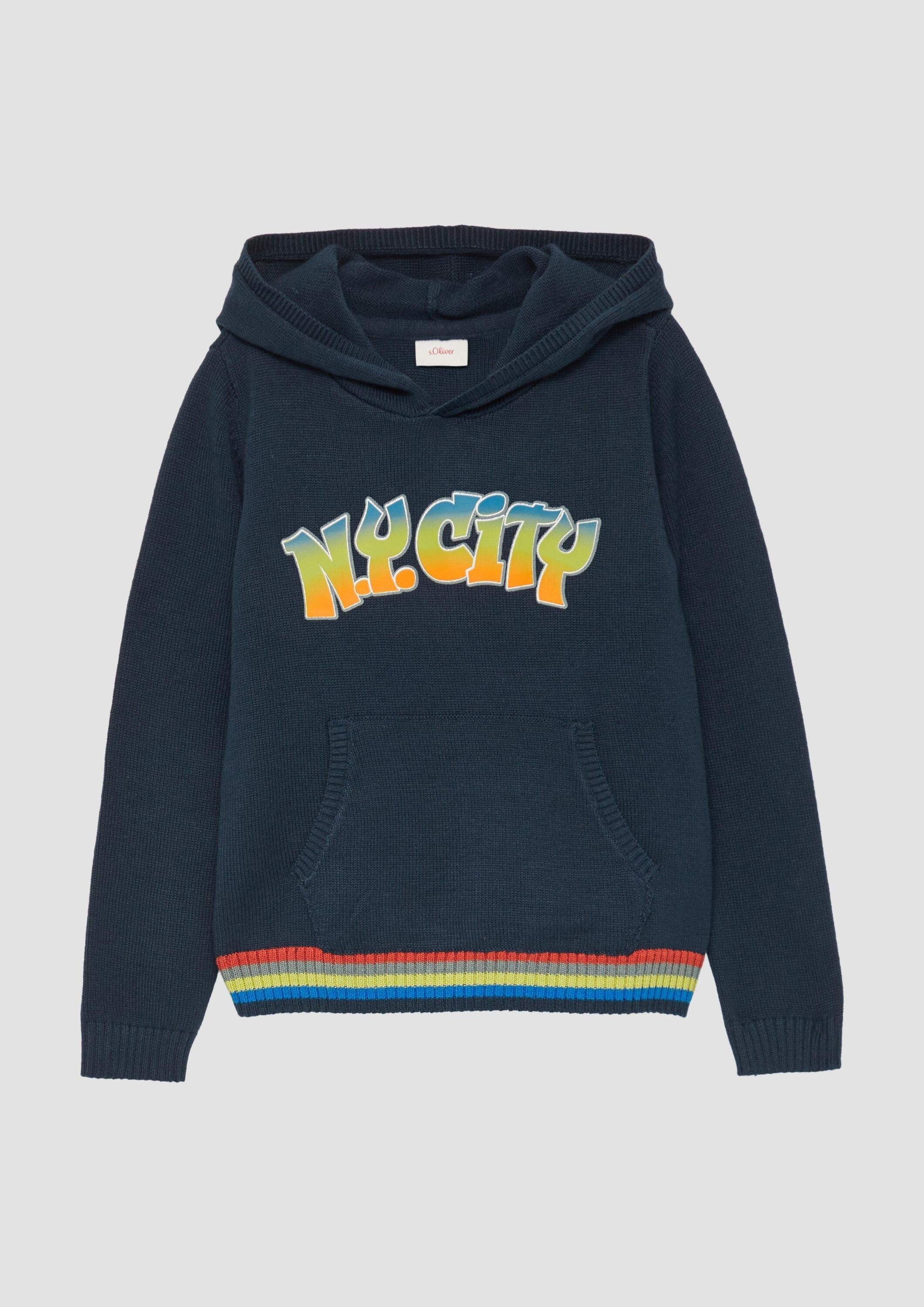 Sweatshirt Strickpullover Strickpullover mit Kapuze und