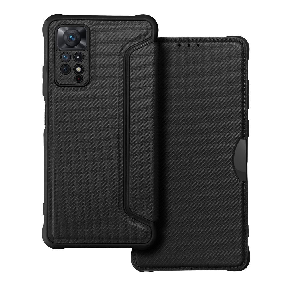 cofi1453 Smartphone-Hülle Handy Tasche "Razor" Buchtasche Hülle Magnet Carbon-Cover