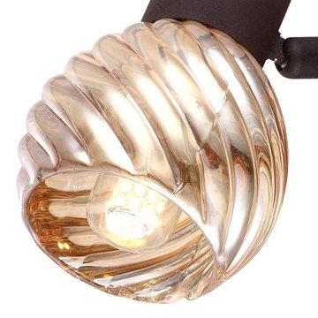etc-shop LED Wandleuchte, Leuchtmittel inklusive, Warmweiß, Wand Leuchte Glas Spot beweglich Wohn Zimmer Flur Lampe amber rost im-