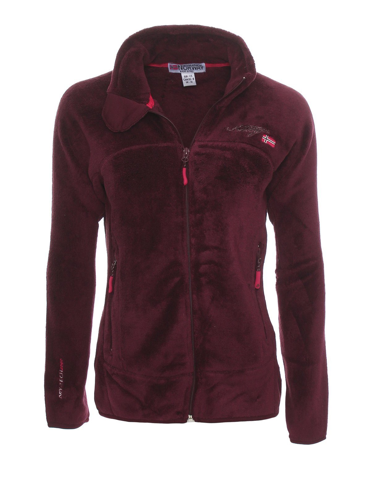 Geographical Norway Fleecejacke Damen, leicht zu tragen, wärmend, flauschig Burgundy