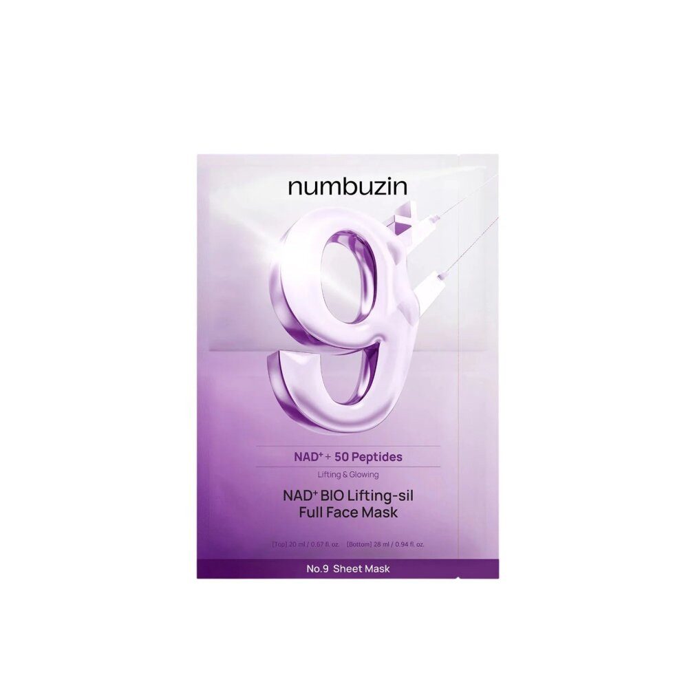 numbuzin Gesichtsmaske No.9 NAD+ Bio Lifting-SIL Vollgesichtsmaske