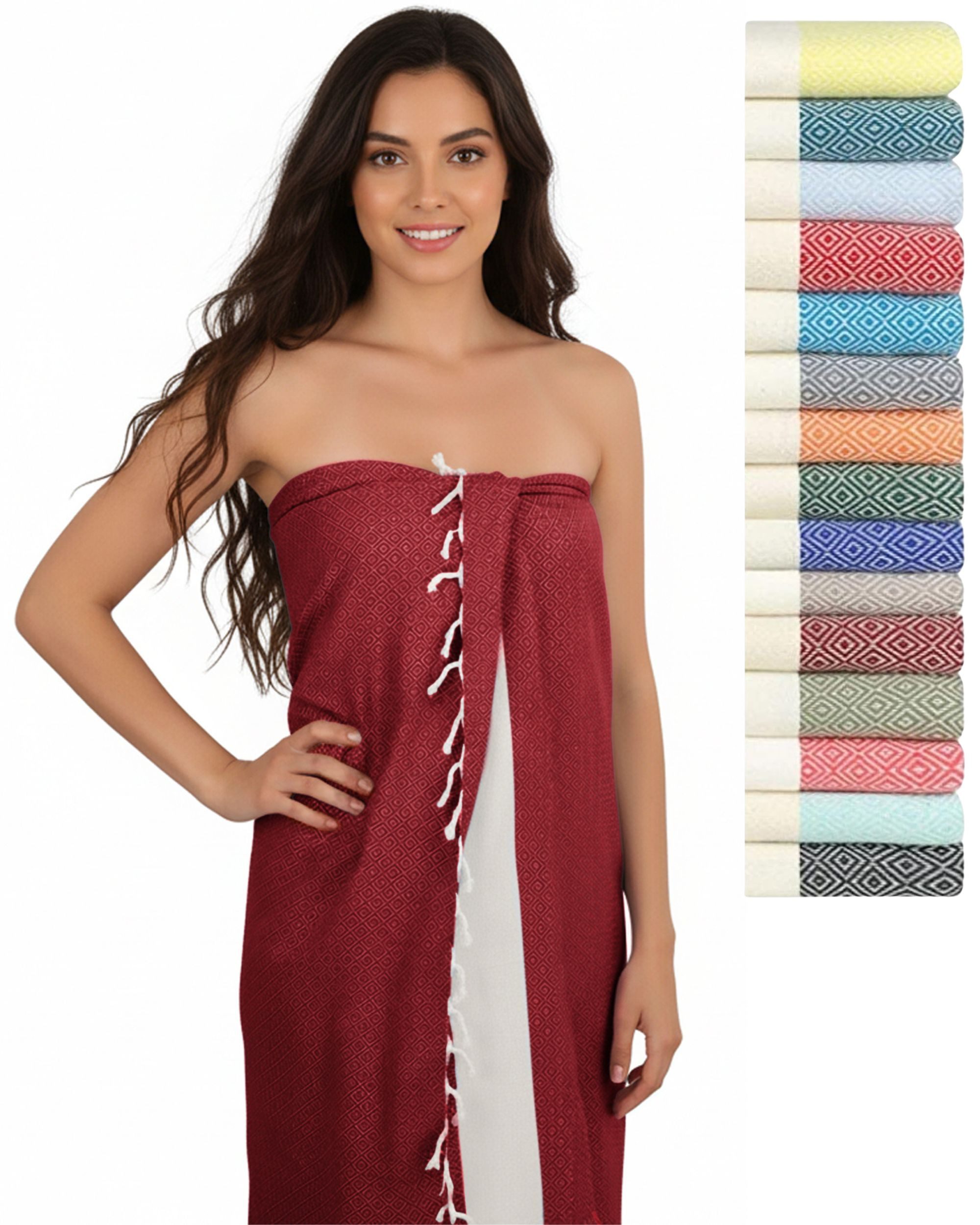 furora HOLIDAY Saunatuch Saunahandtuch Saunatuch Damen + Herren, Hamamtuch groß 100x200 XXL