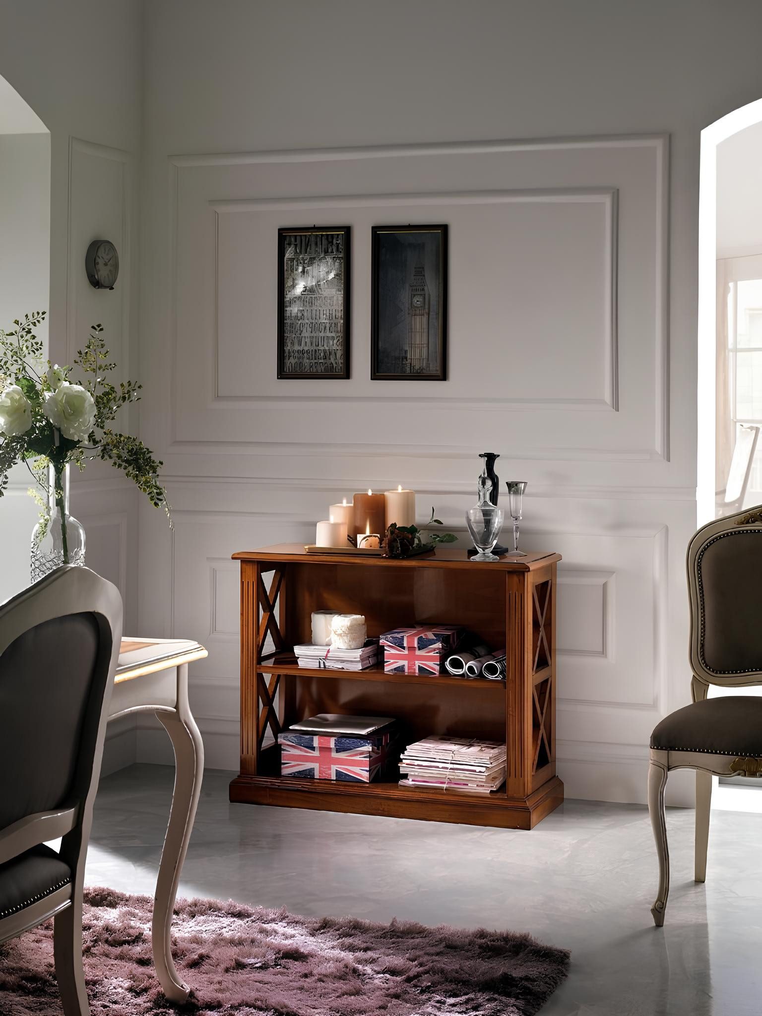 JVmoebel Bücherregal Elegantes Holzregal im Art-déco-Stil in warmer Braunfarbe, 1-tlg., Made in Italy