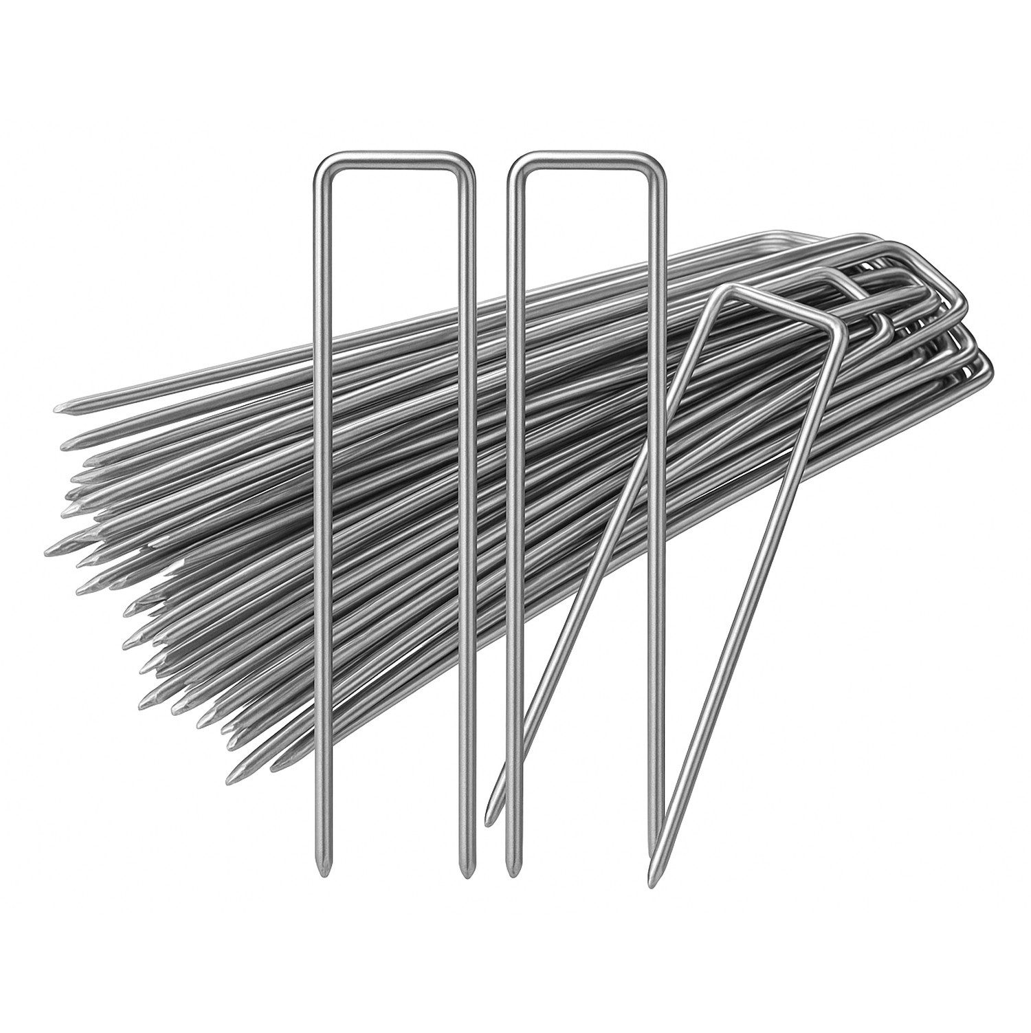 ToCi Bodenanker Erdanker 150×30x3 mm 100er-Set verzinkt U-Form Heringe