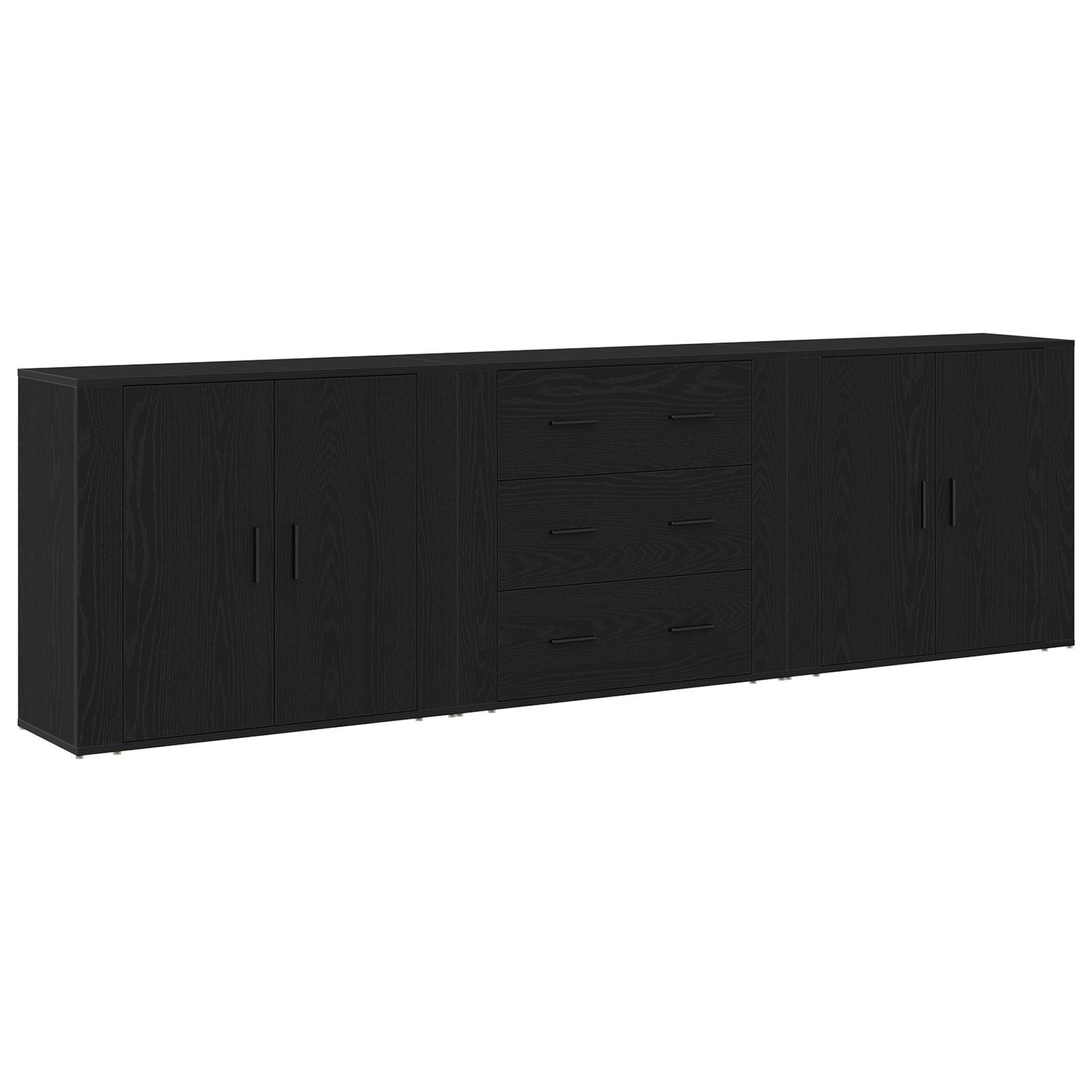 vidaXL Sideboard Sideboards 3 Teile Schwarze günstig online kaufen