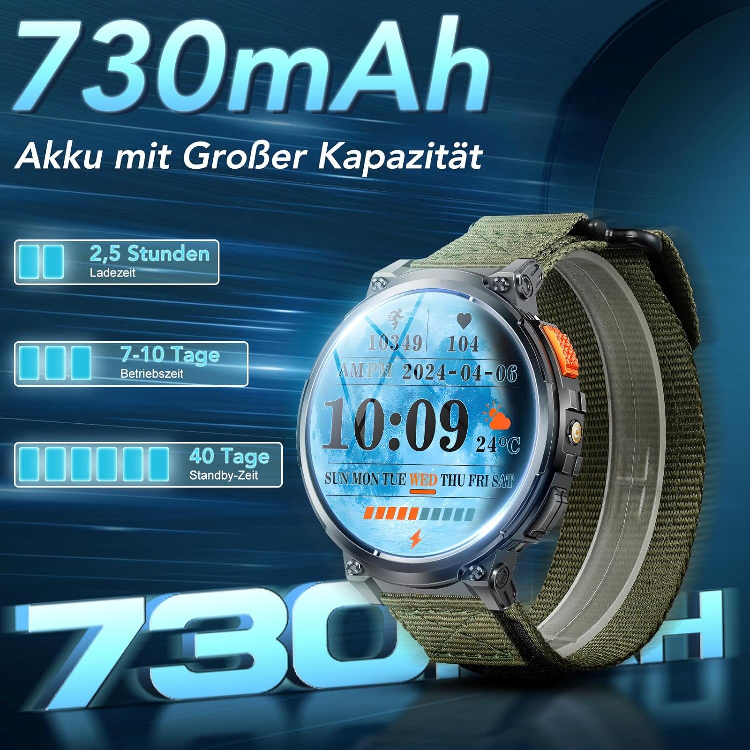MEGALITH K66 Smartwatch (4,6 cm, android ios)