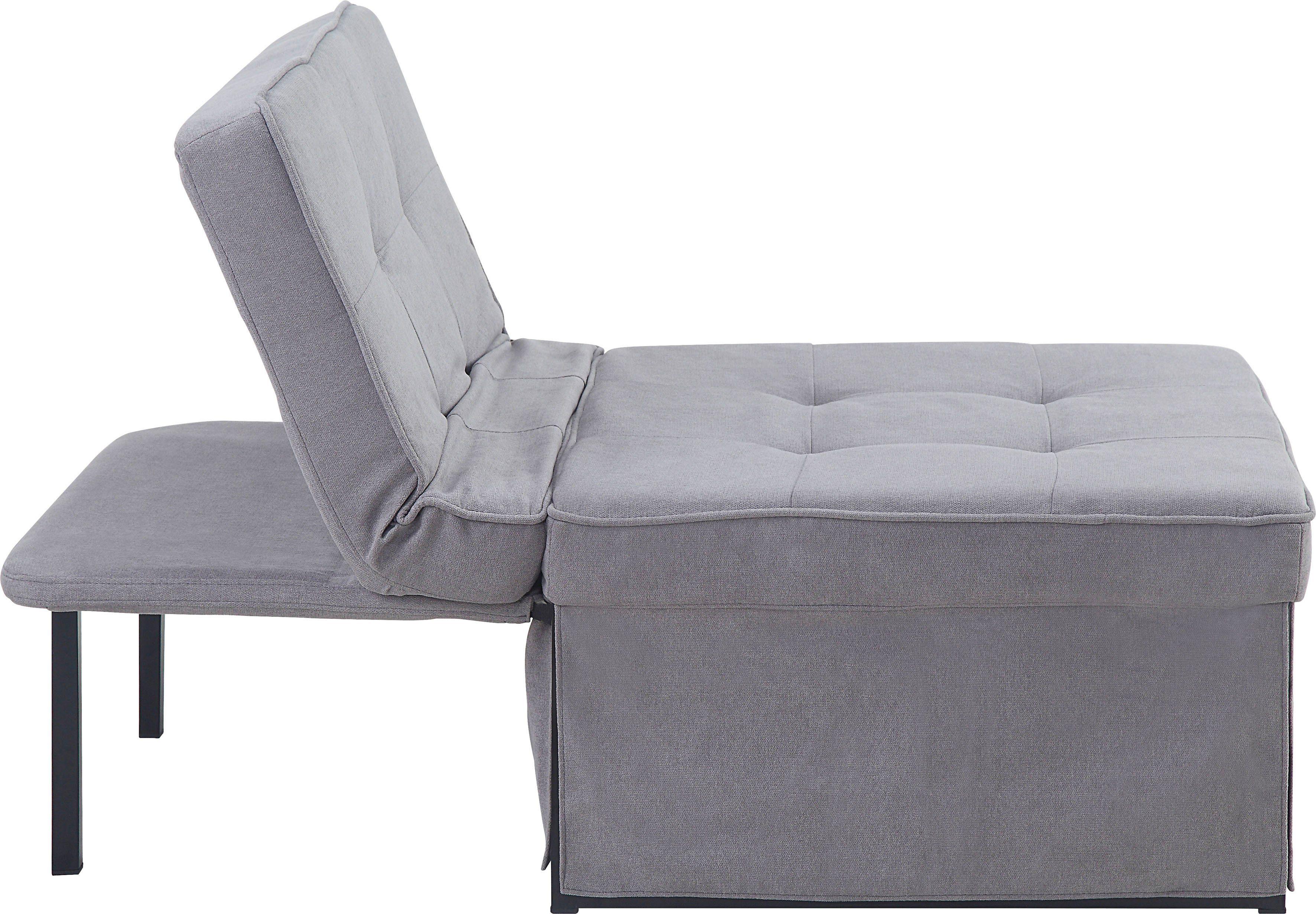 zum Relaxliege Kissen Loungesessel, Finn, home ATLANTIC Schlafsofa collection wandelbar inkl. und Gästebett,