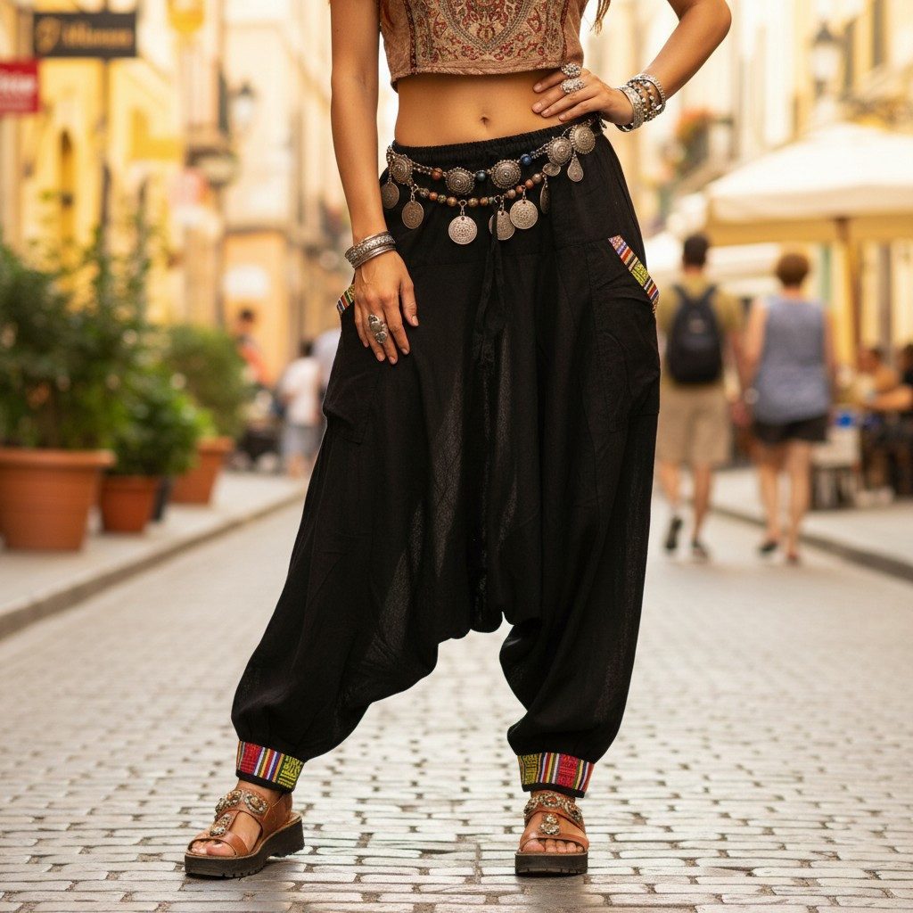 Guru-Shop Relaxhose Pluderhose, Aladinhose Nepali - schwarz Ethno Style, al günstig online kaufen