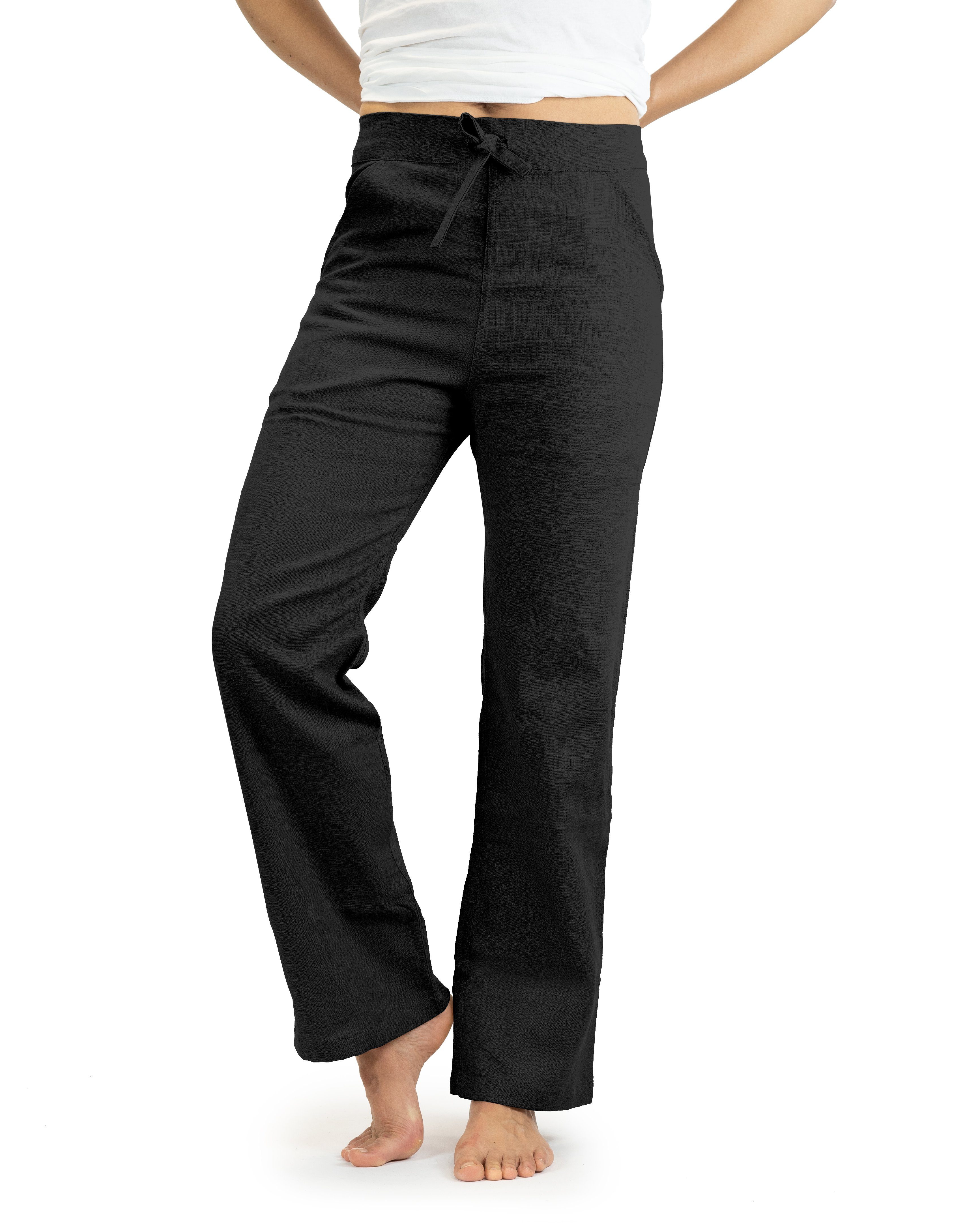 SCHAZAD Leinenhose Essential-Slim schwarz