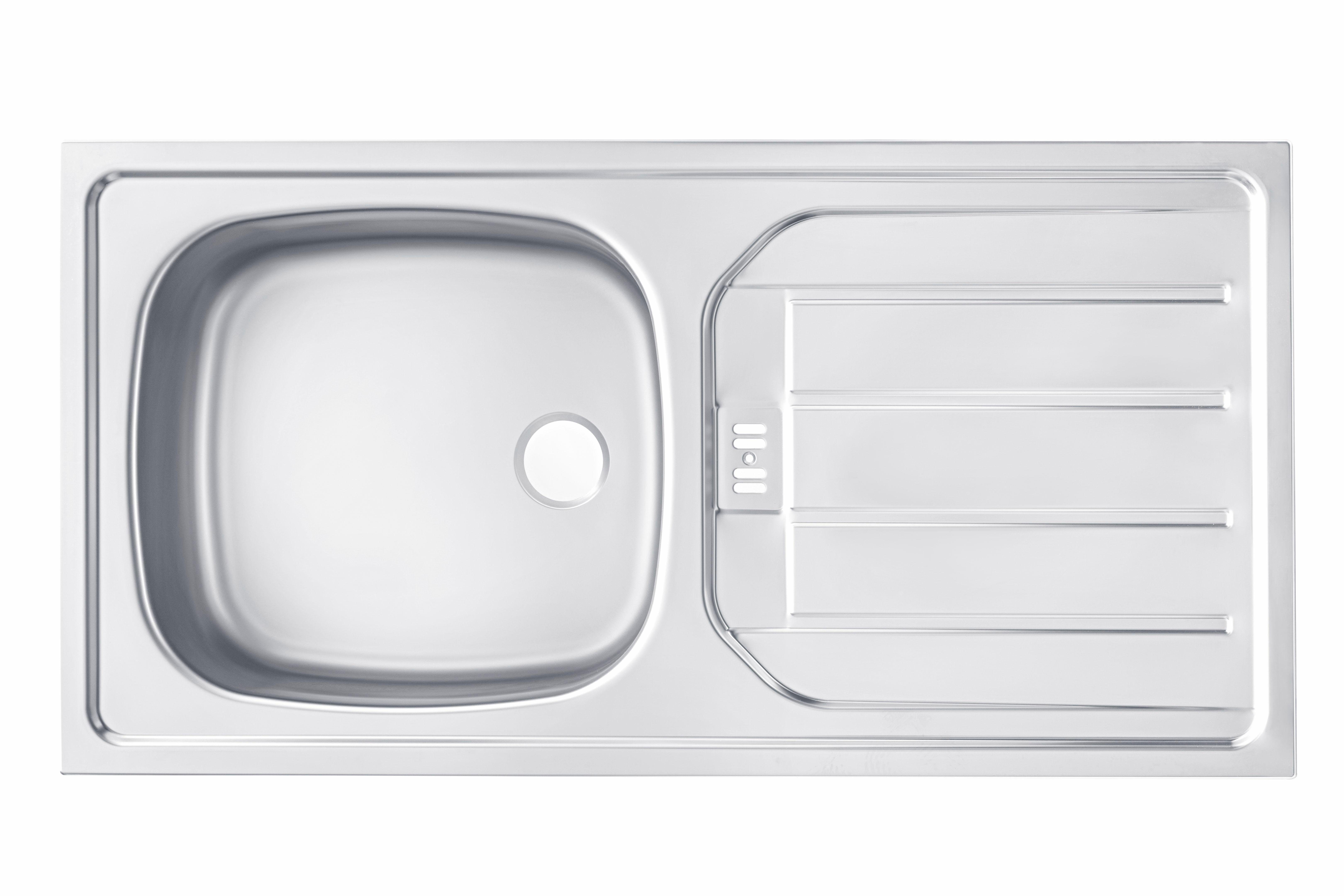 wiho Küchen Spülenschrank Kiel 110 Geschirrspüler cm inkl. breit, Tür/Griff/Sockel Weiß | für Weiß