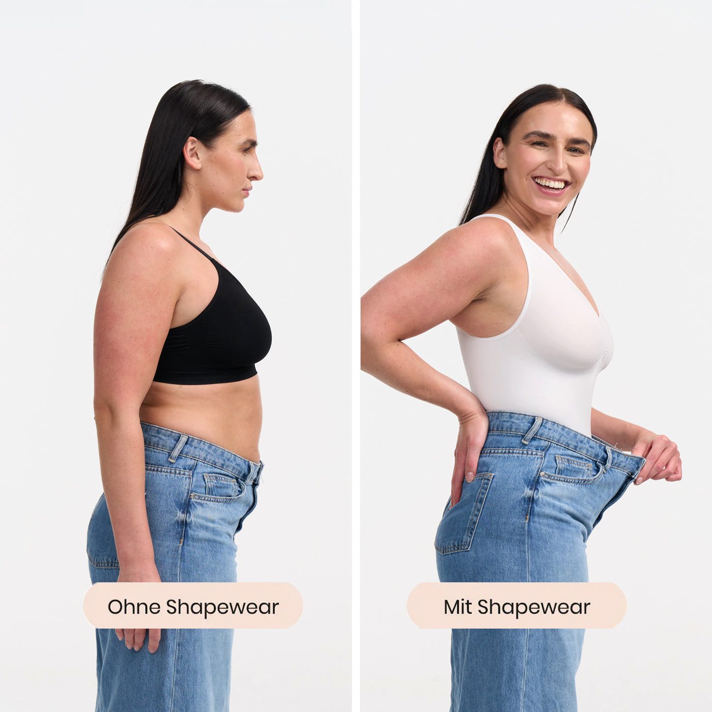 Creamy Fabrics Miederbody Tank Bodysuit Sculpting Shapewear mit Slip-Weiß-4 günstig online kaufen