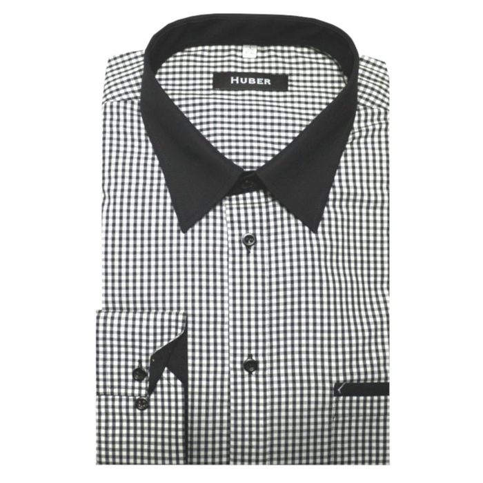 Huber Hemden Langarmhemd HU-0079 Kentkragen Kontraststoff Regular Fit - gerader Schnitt Made in EU GU11270