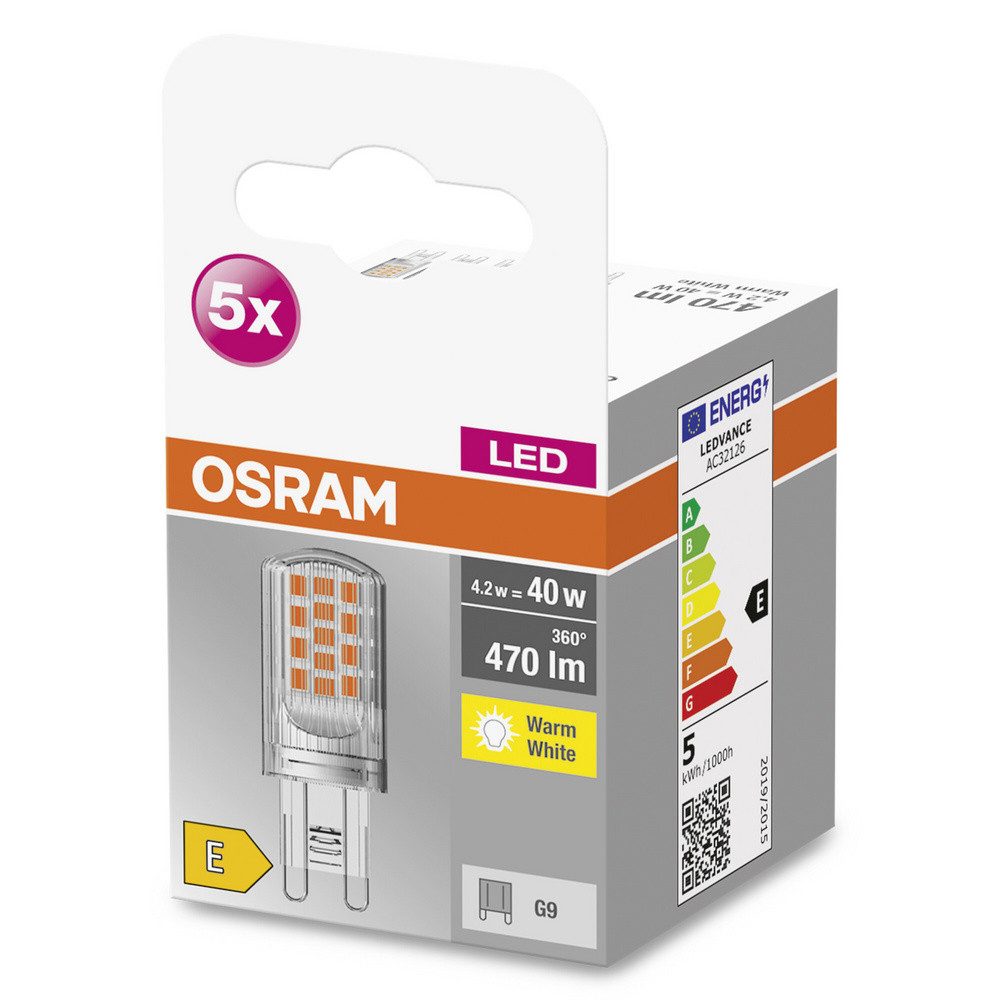 Osram LED-Leuchtmittel OSRAM HOMELIGHTING 4058075758087 LED EEK E (A - G) G9 Spezialform 4.2