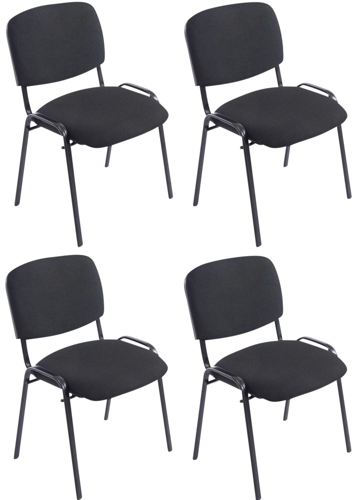 CLP Besucherstuhl Stühle XL Ken Stoff (4er Set), stapelbar, robust | Besucherstühle