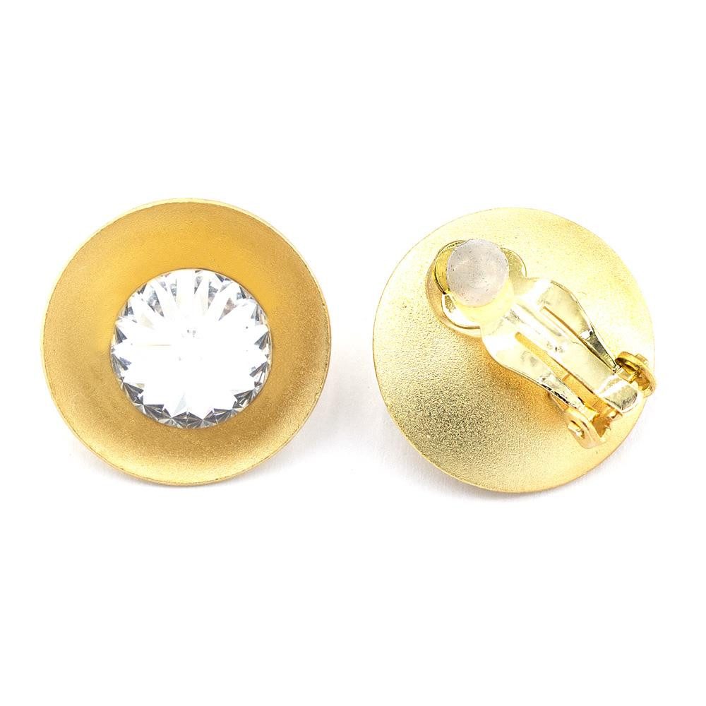 Sergio Engel Ohrclip-Set Rivoli Ohrclip 01 Eleganter Ohrclip in matter Verdlung mit Kristall (Paar Ohrclips, 2-tlg., Paar)