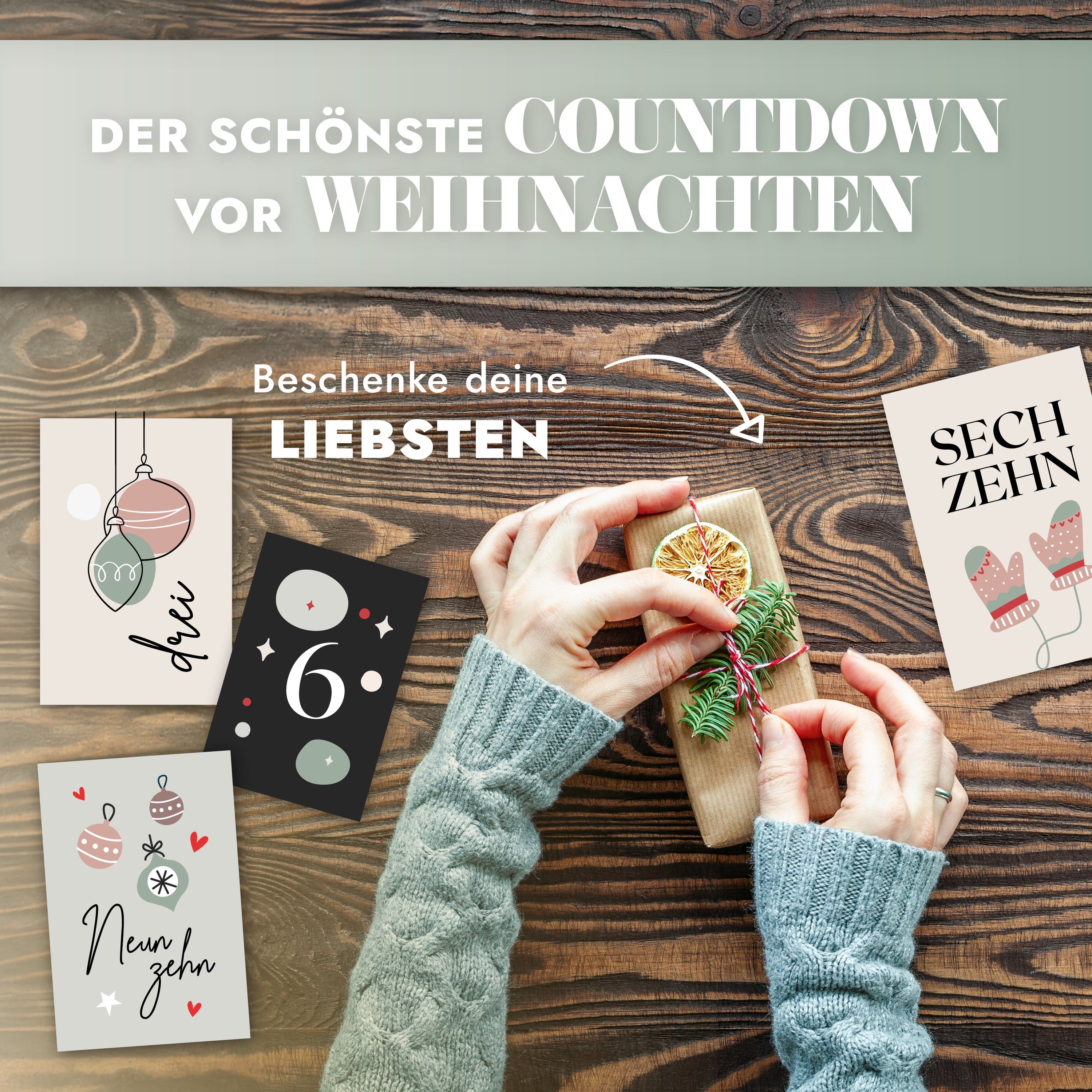 Amari DIY-Adventskalender AMARI® Adventskalender Tüten zum Befüllen mit Klammern